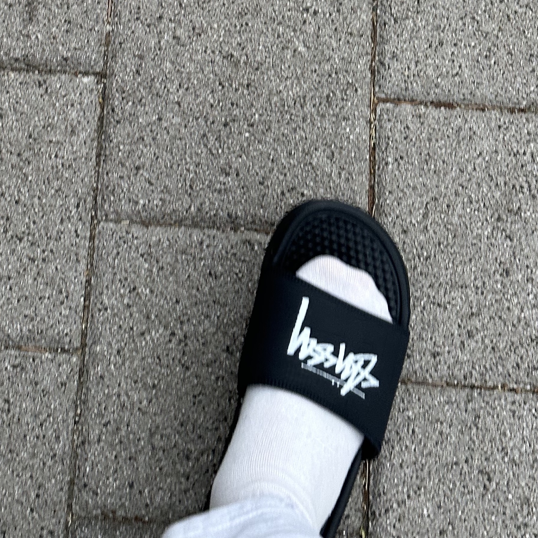 Nike x Stussy Benassi Slide Off Noir 착용 스타일