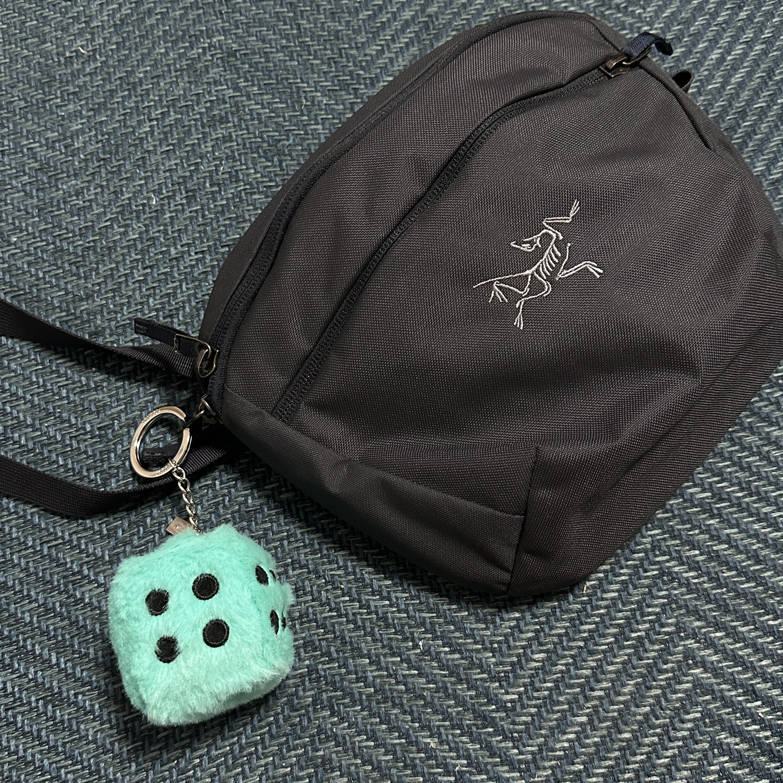 Stussy Fuzzy Dice Keychain Teal, Arc'teryx Mantis 2 Waistpack Black Sapphire 착용 스타일