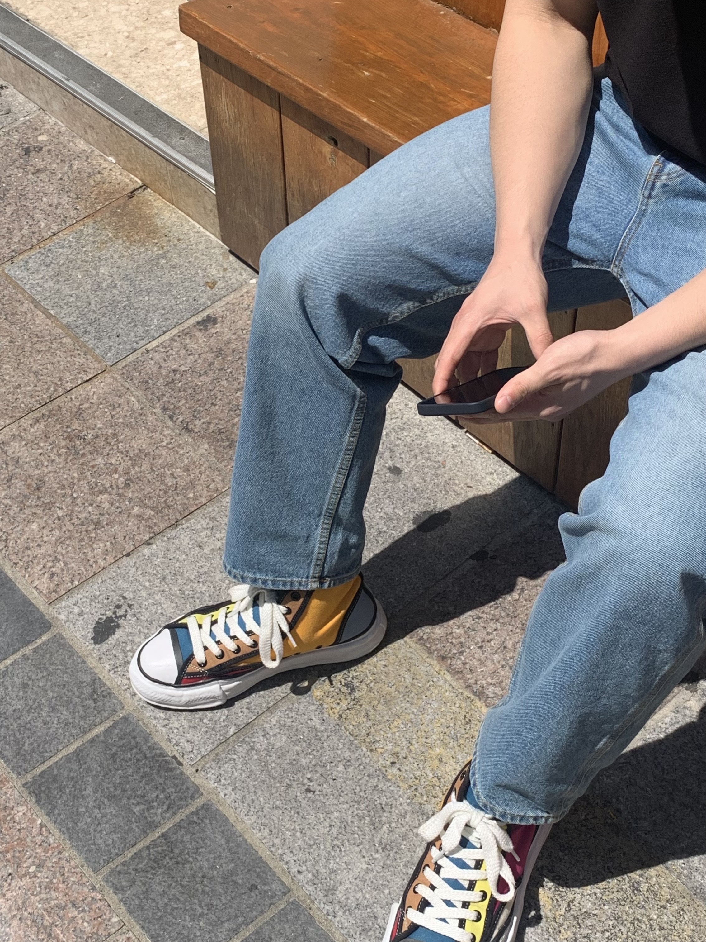 Maison Mihara Yasuhiro Peterson OG Sole Trick Detail Low Cut Sneakers Multi 착용 스타일