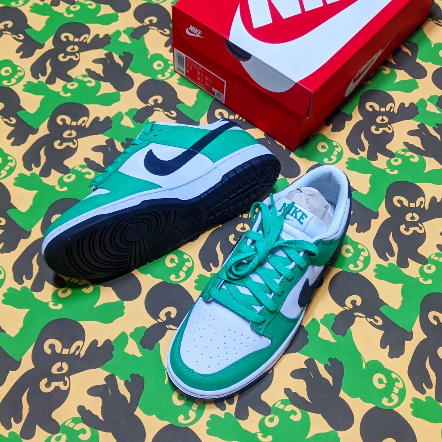 Nike Dunk Low White Green 착용 스타일 - 2