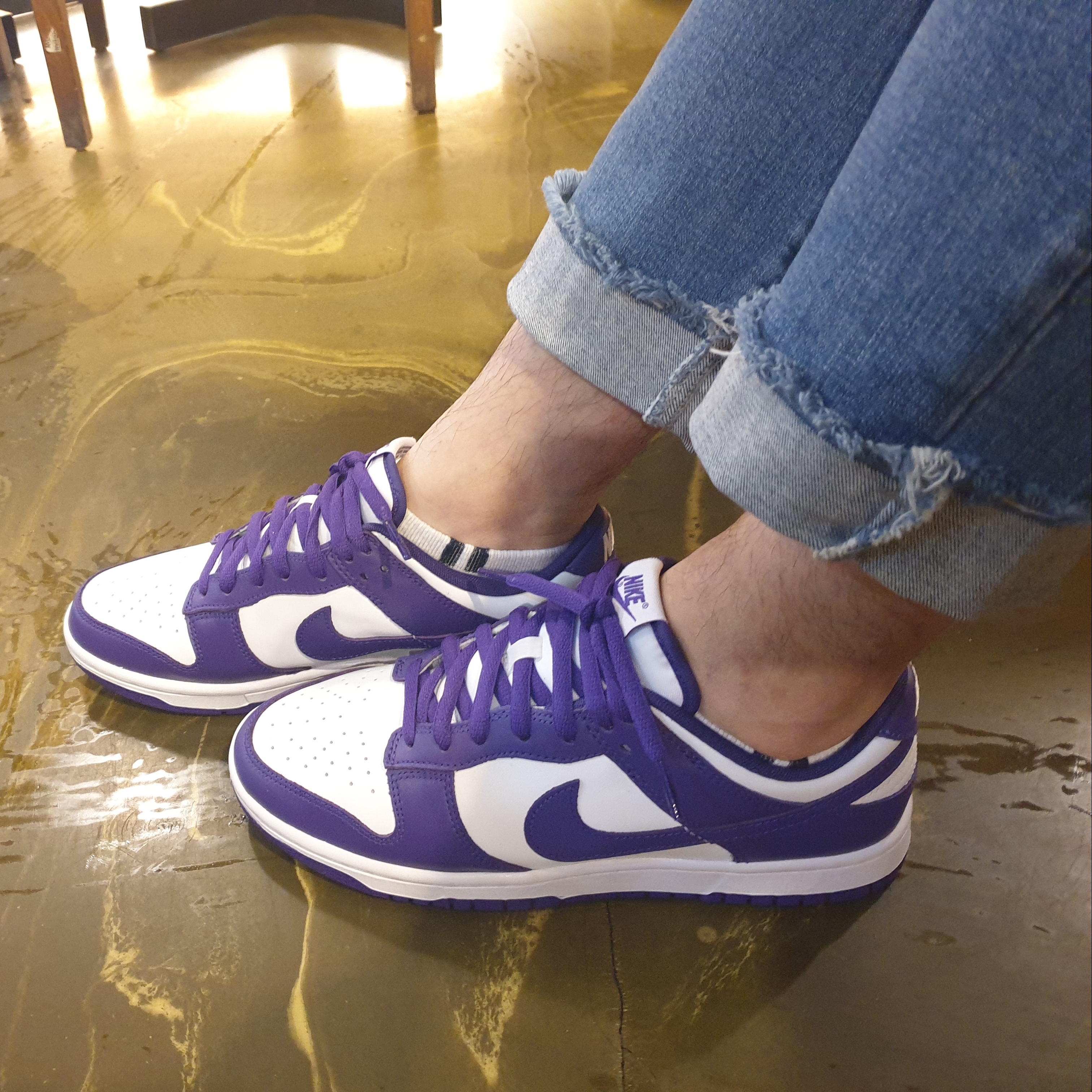 Nike Dunk Low Retro Championship Court Purple 착용 스타일