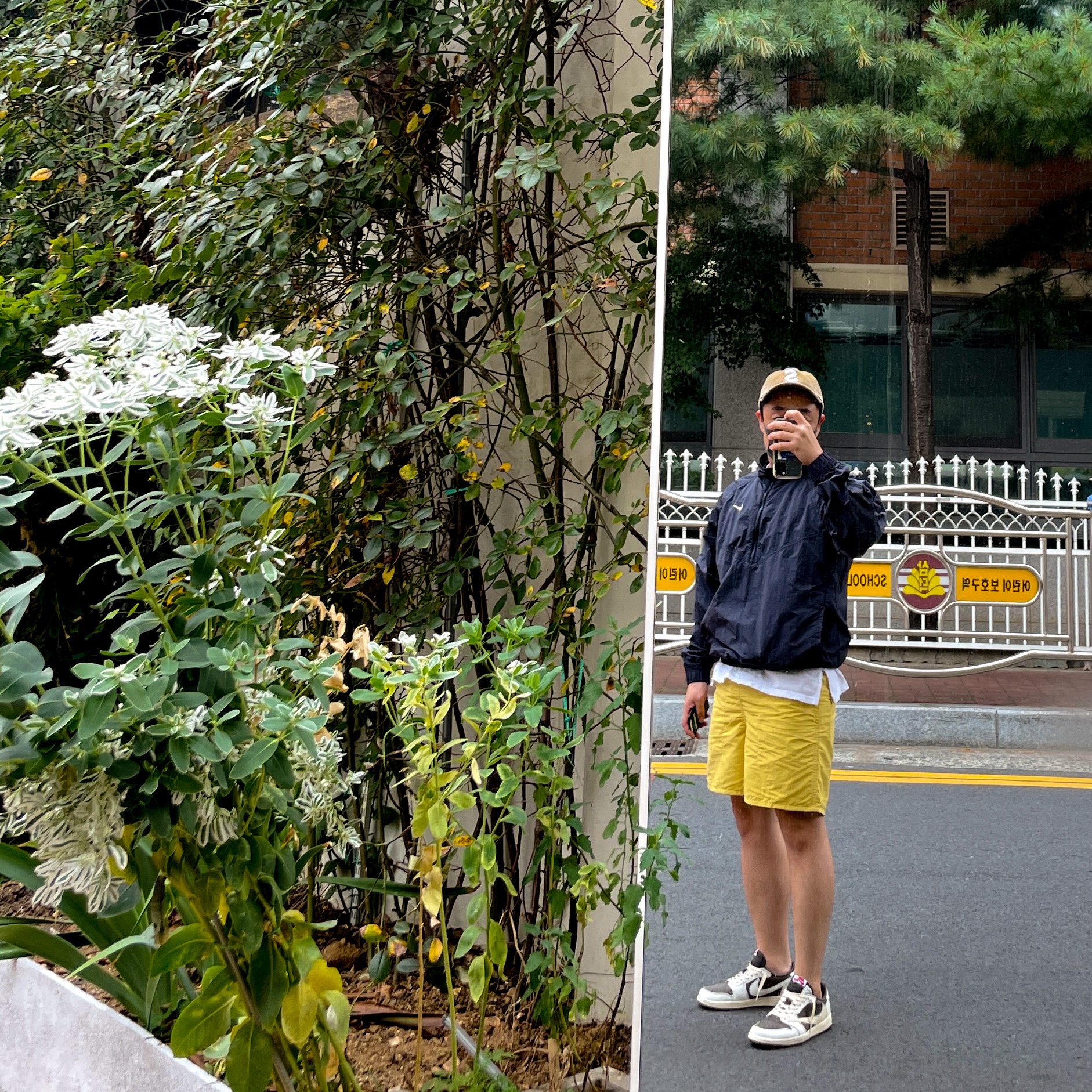 Jordan 1 x Travis Scott Retro Low OG SP Sail and Ridgerock, Nike x Stussy Windrunner Jacket Off Noir 착용 스타일