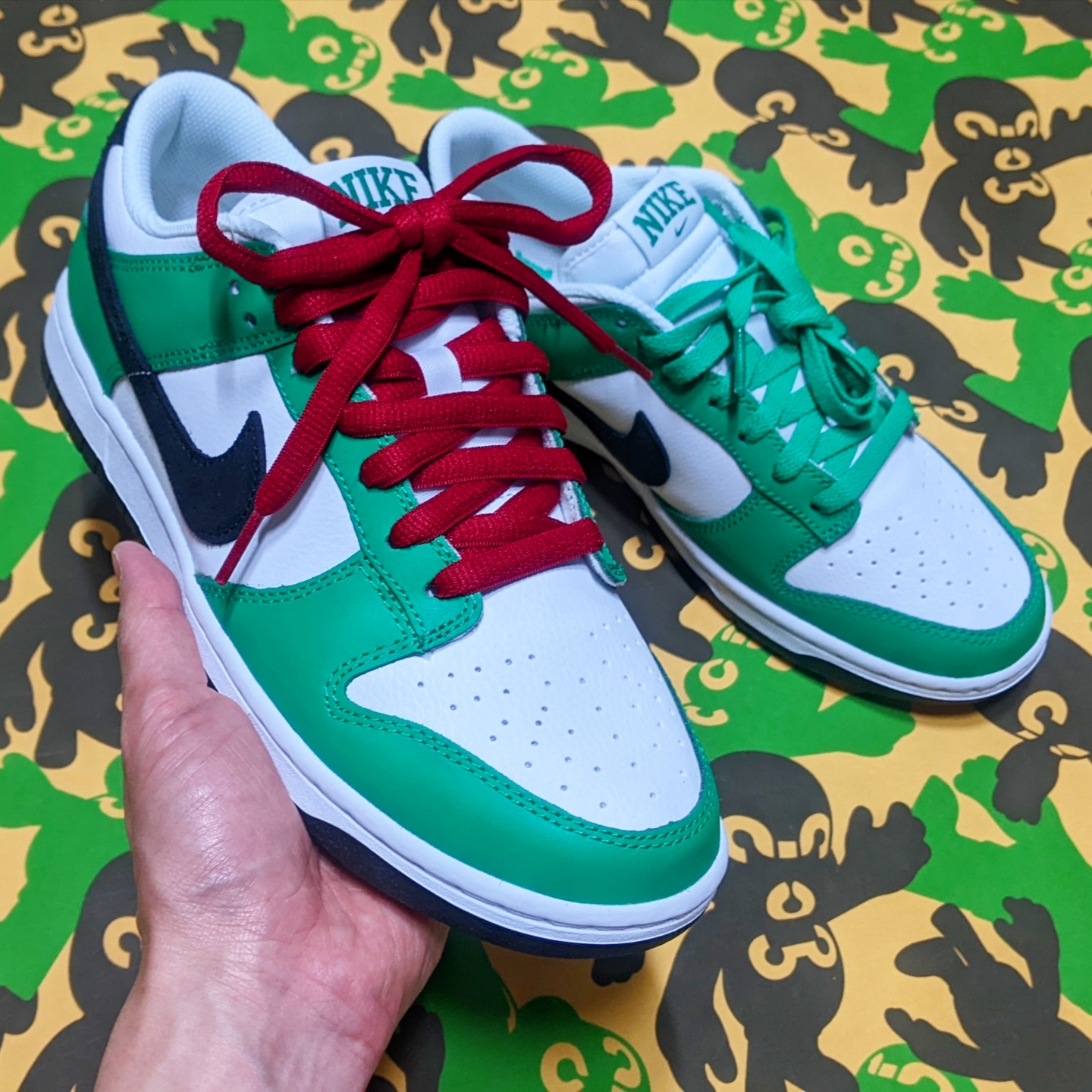 Nike Dunk Low White Green 착용 스타일 - 1