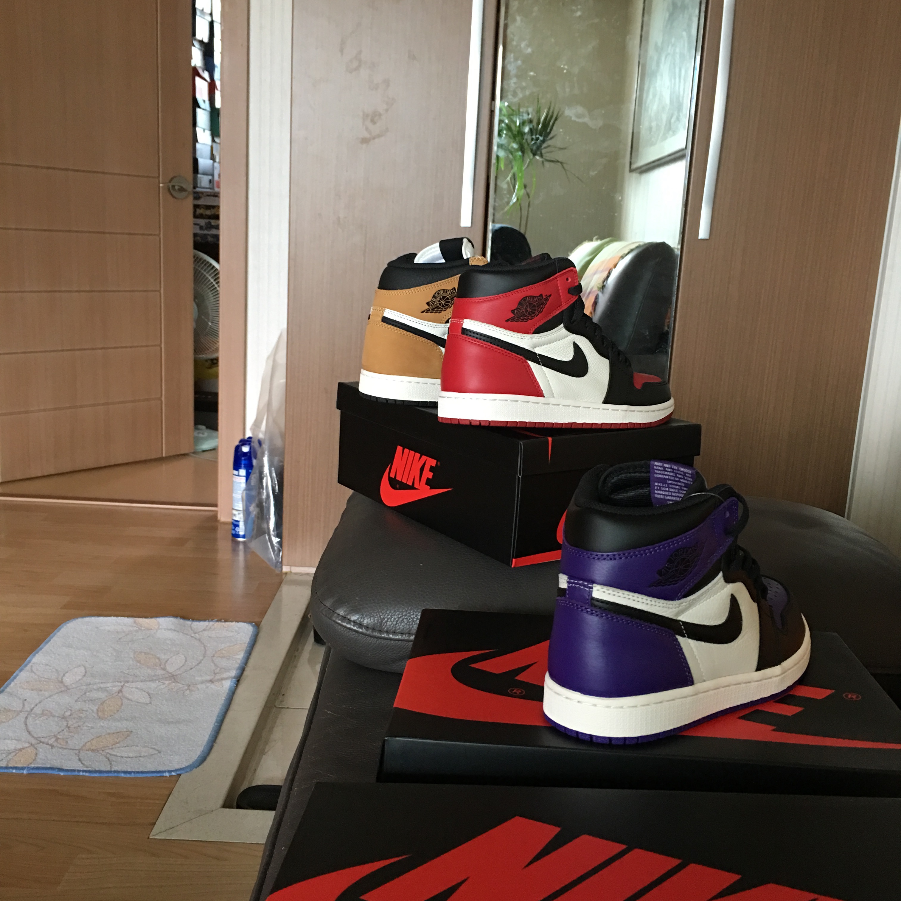 Jordan 1 Retro High OG Bred Toe, Jordan 1 Retro High Court Purple 착용 스타일