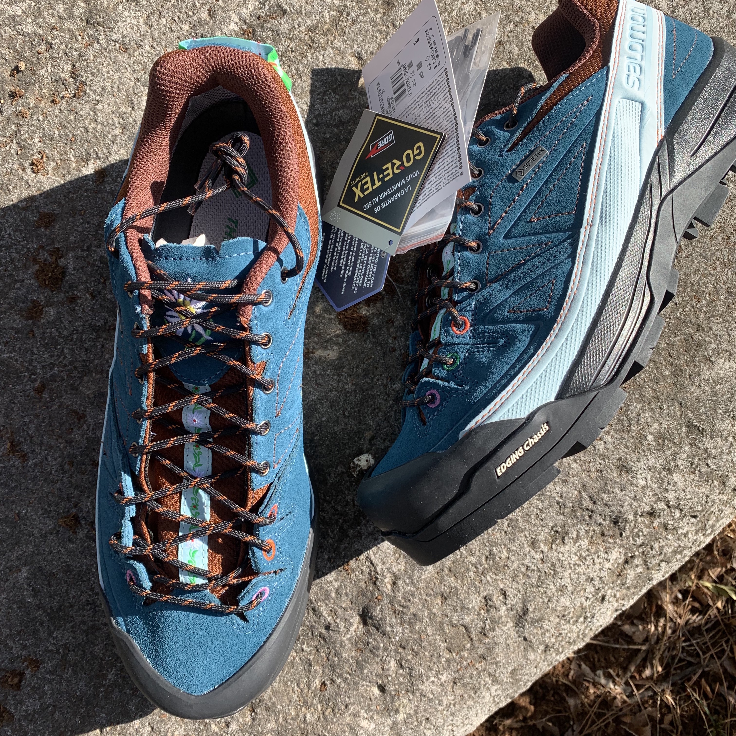Salomon x The Broken Arm X-Desalpes GTX for TBA Blue 착용 스타일