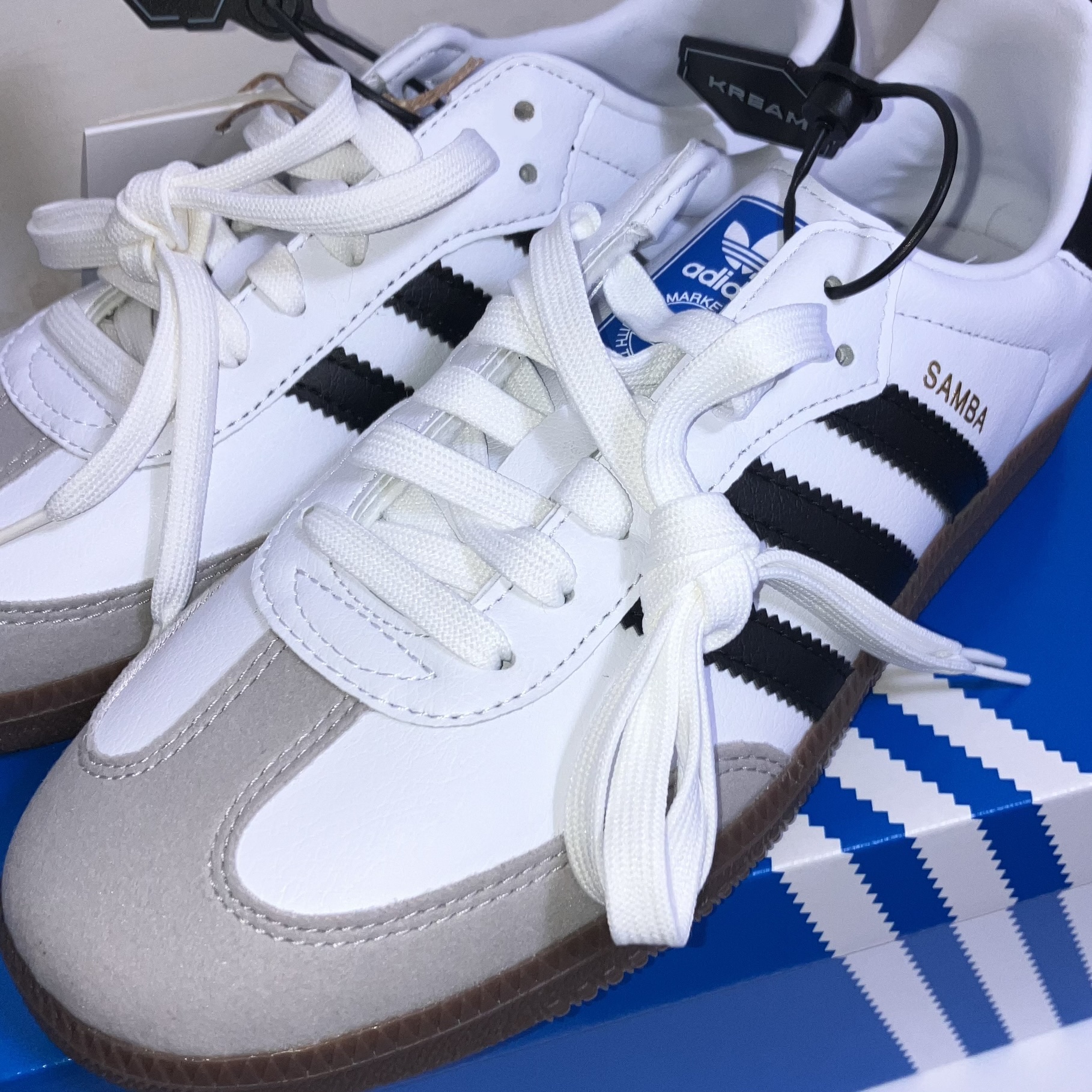 Adidas Samba Vegan White Black 착용 스타일 - 1