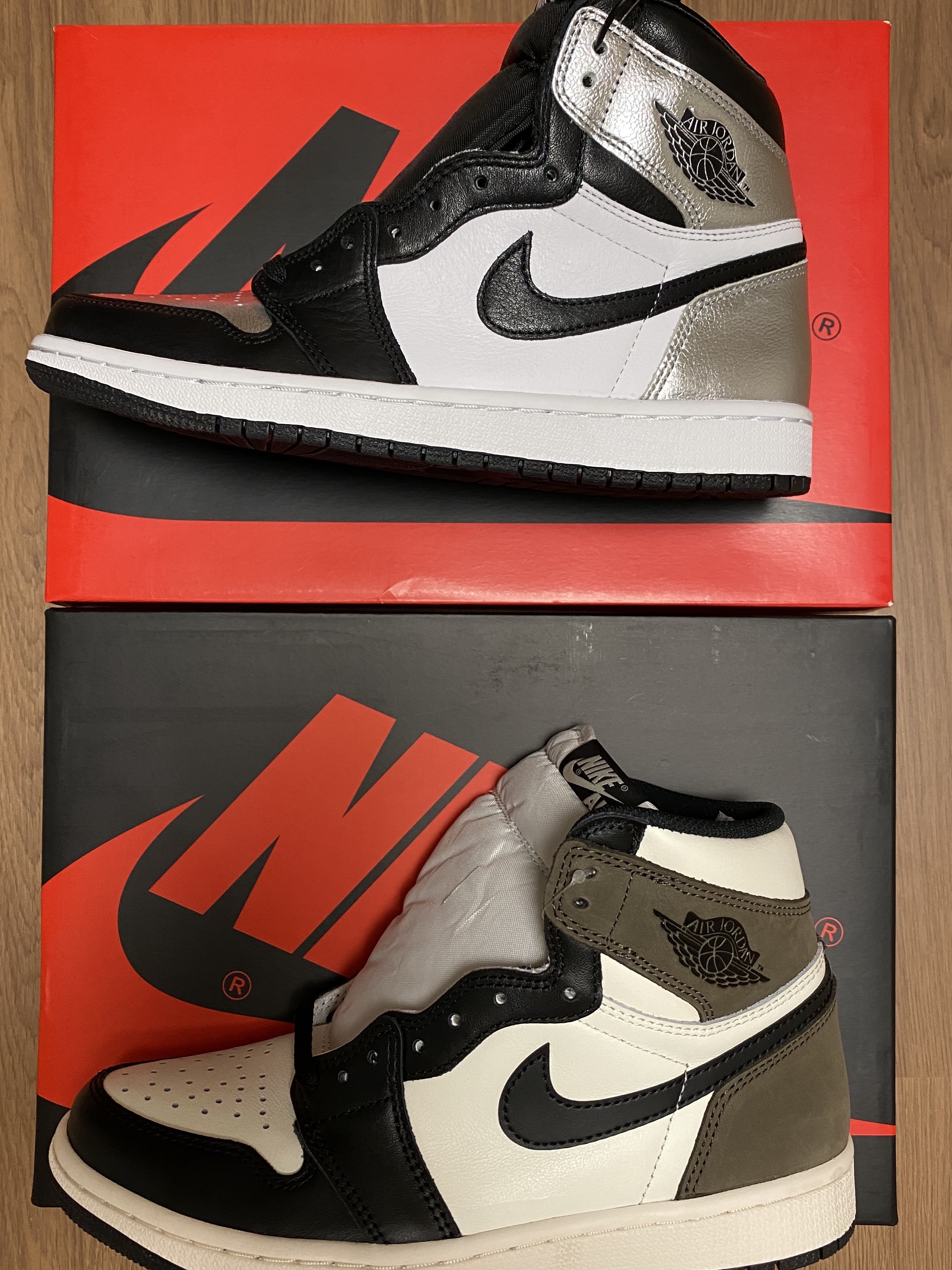 (W) Jordan 1 Retro High OG Silver Toe, Jordan 1 Retro High OG Black Mocha 착용 스타일