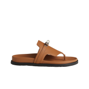 (W) Hermes Empire Sandal Calfskin & Palladium Naturel
