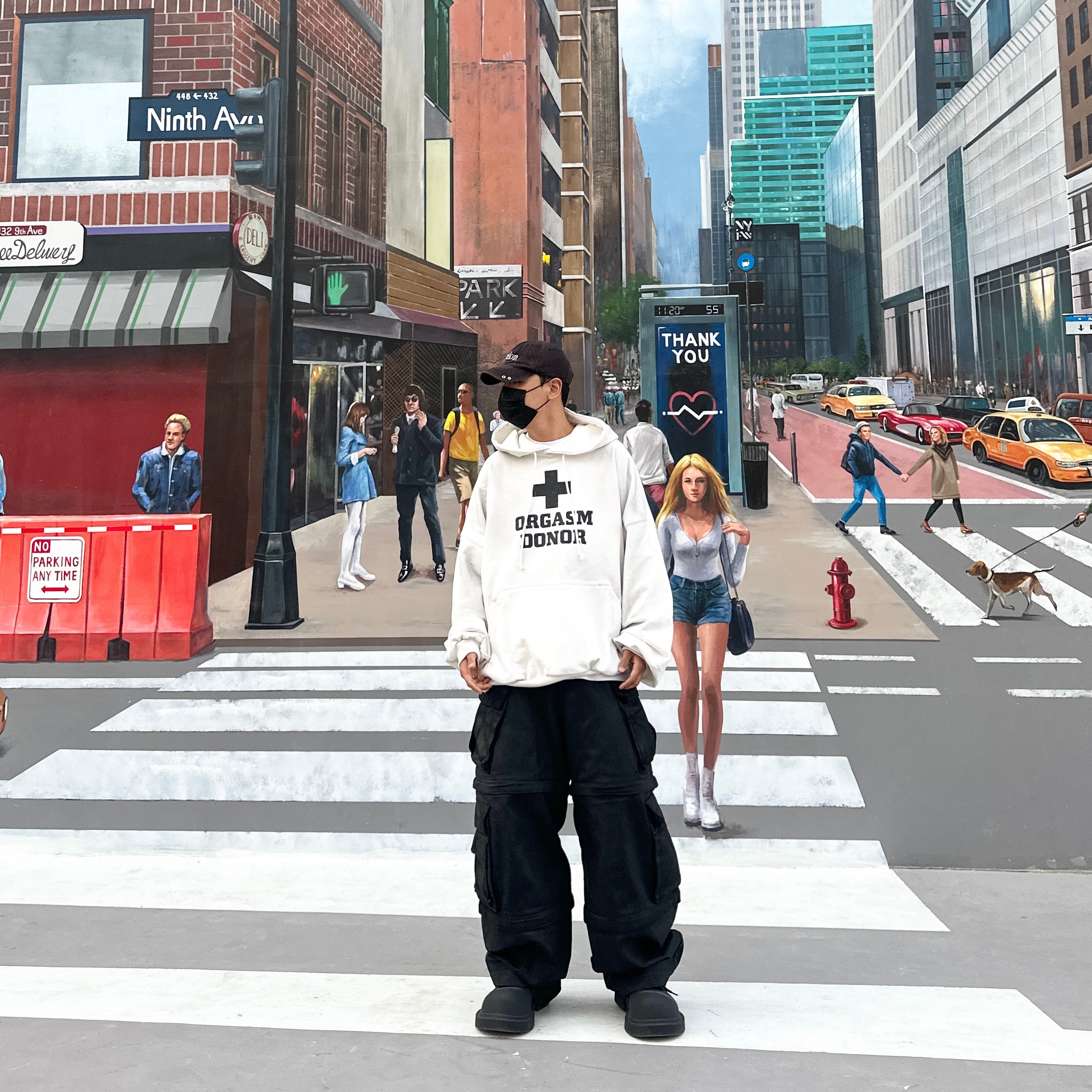 Project G/R Oversized Convertible Cargo Pants Coated Black, Balenciaga Steroid Derby Black 착용 스타일