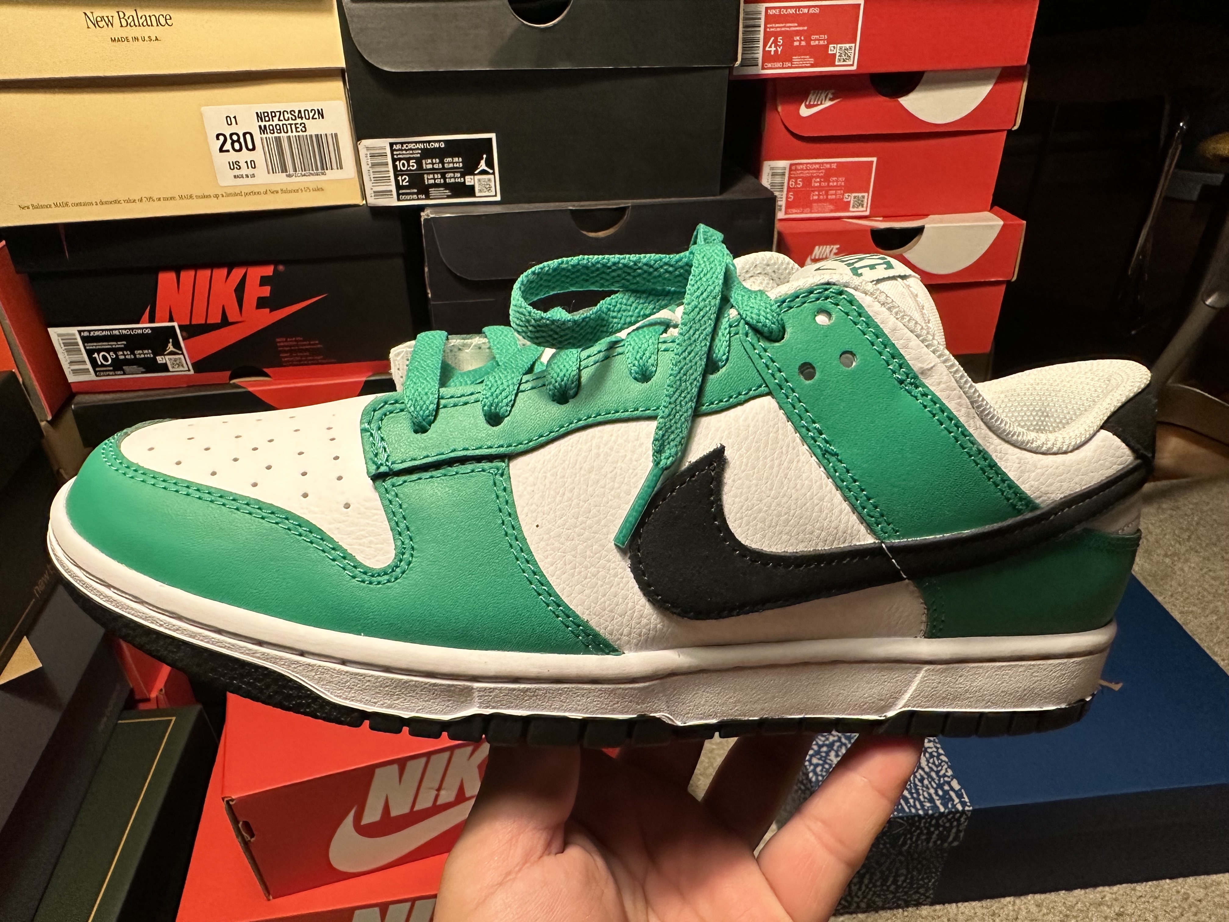 Nike Dunk Low White Green 착용 스타일 - 4