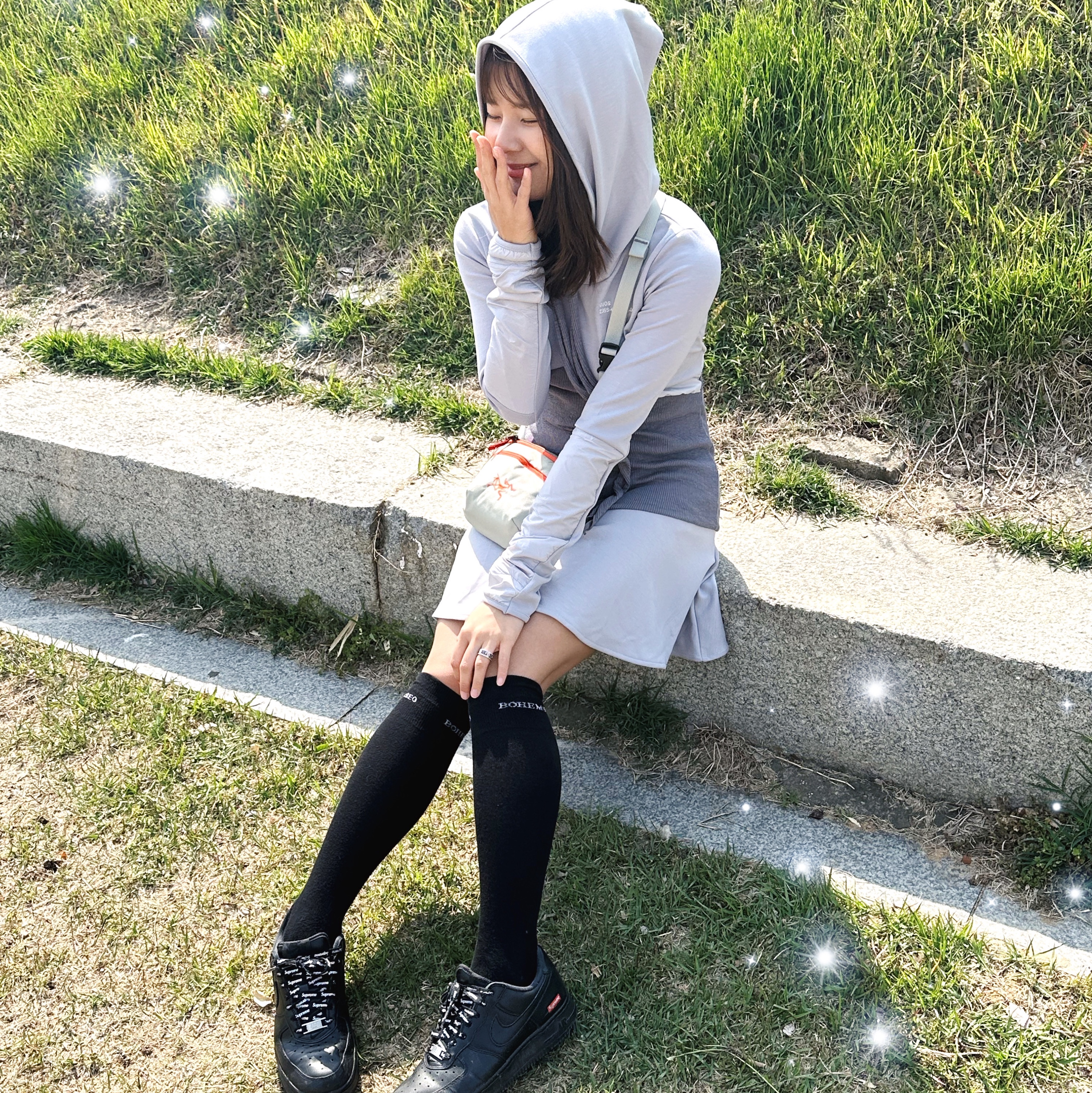 Nike x Supreme Air Force 1 Low Black, Arc'teryx Mantis 1 Waistpack Habitat Forage 착용 스타일 - 1