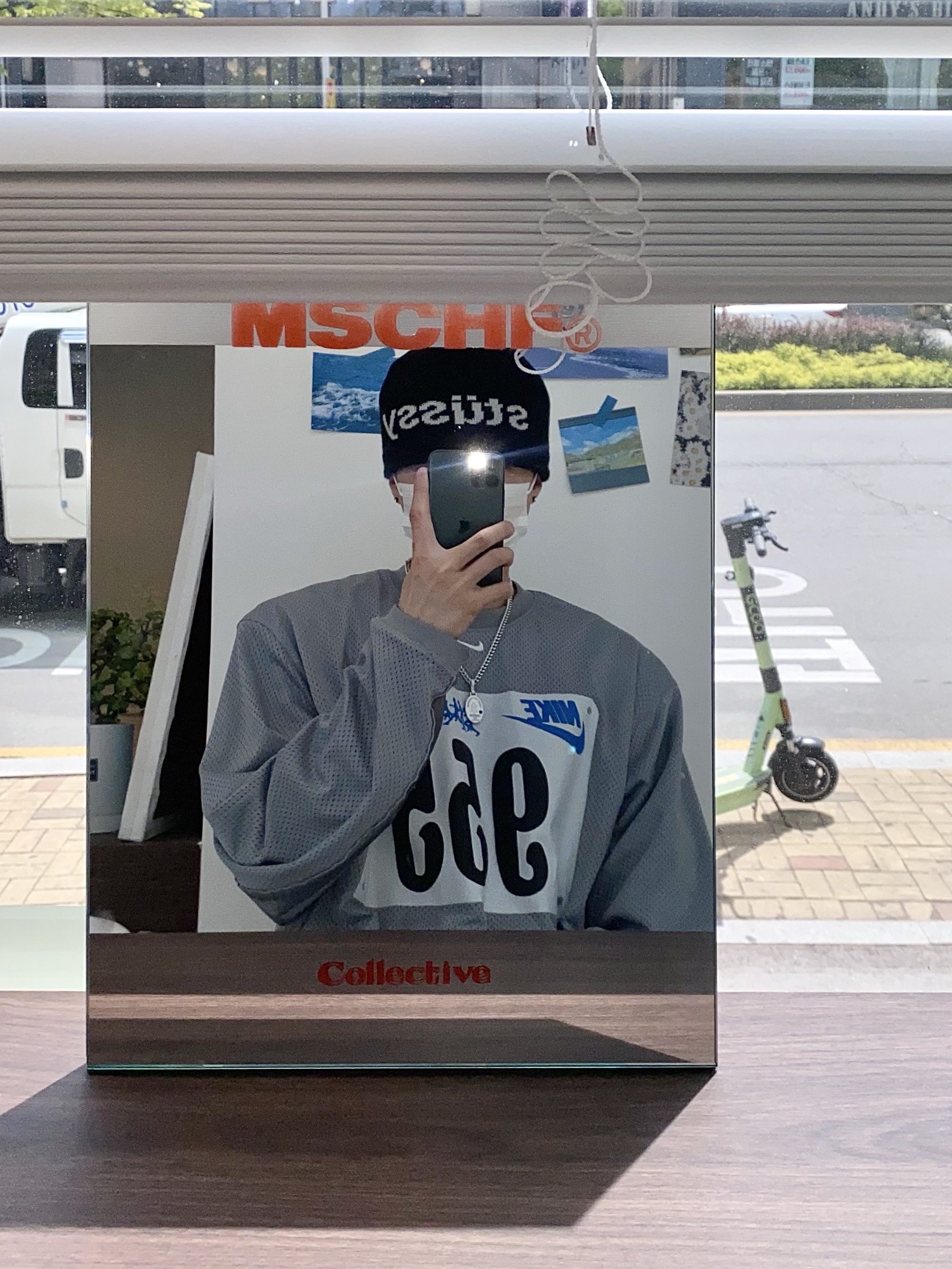 Stussy Helvetica Jacquard Beanie Black, Nike x Cactus Plant Flea Market L/S Jersey Grey - US/EU 착용 스타일 - 2