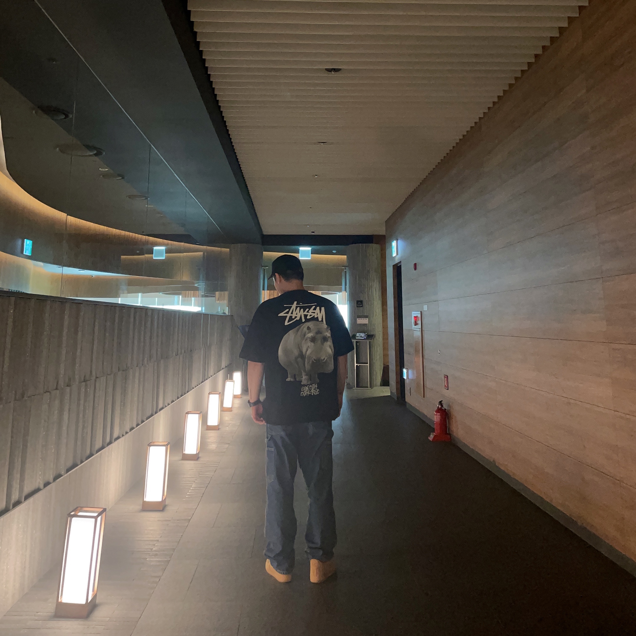 Stussy Livin' Large T-Shirt Black, Nike Air Force 1 '07 WB Flax 착용 스타일