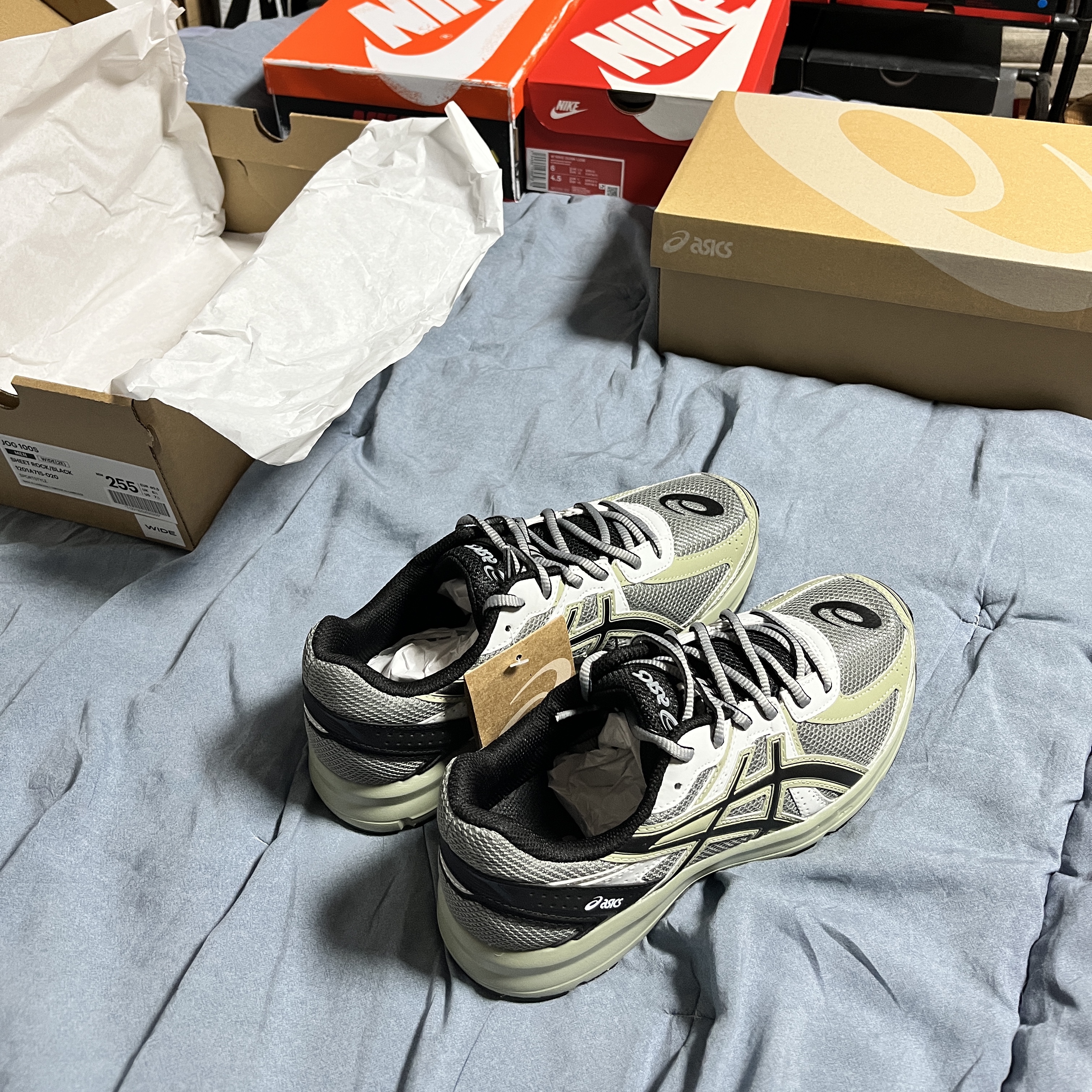 Asics Jog 100 S Sheet Rock - 2E Wide 착용 스타일