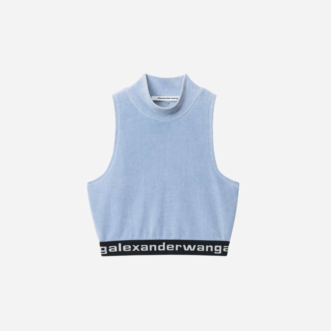 (W) Alexander Wang Mock Neck Tank in Stretch Corduroy Evening Haze 상세 이미지 1