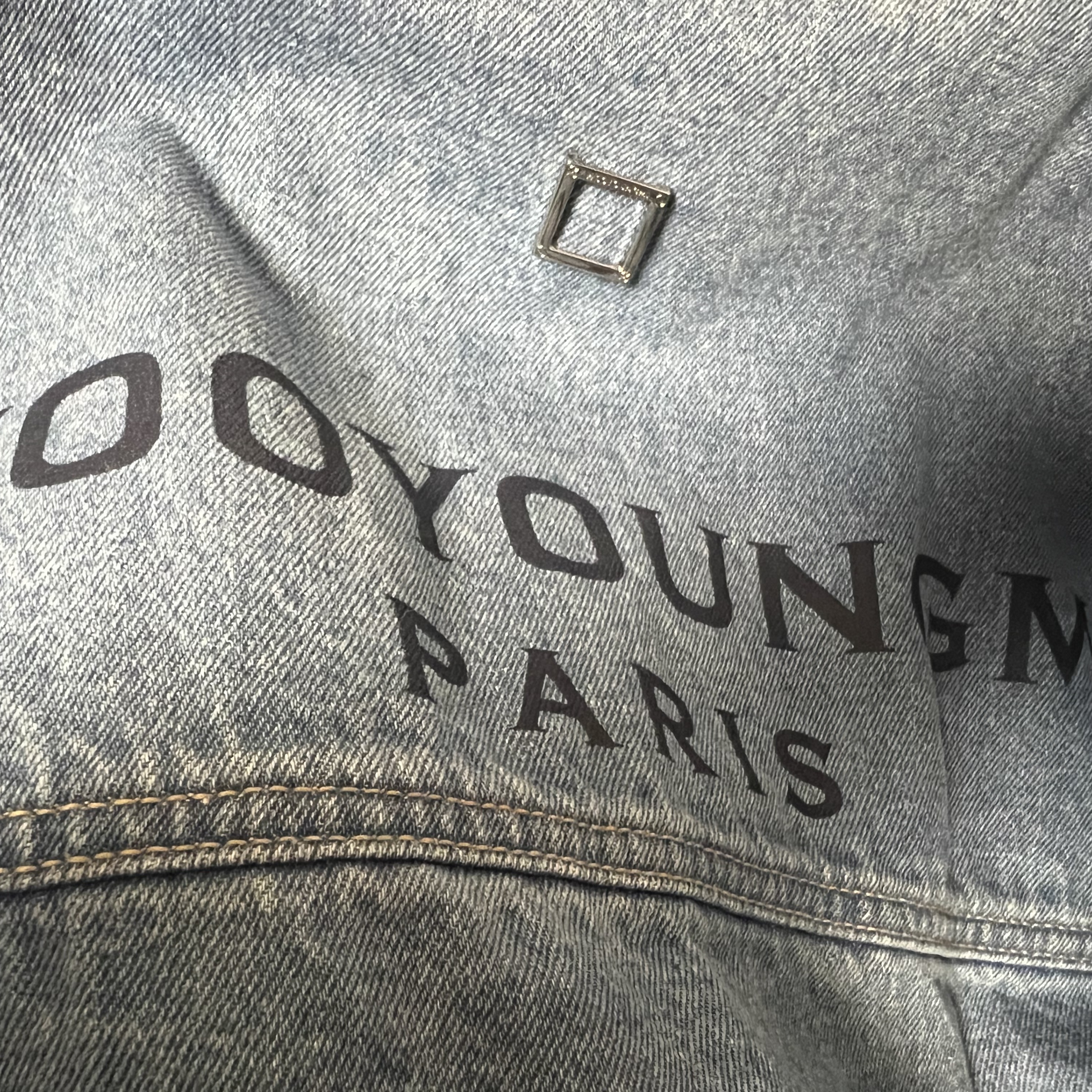 Wooyoungmi Back Logo Denim Shirt Blue - 23SS 착용 스타일