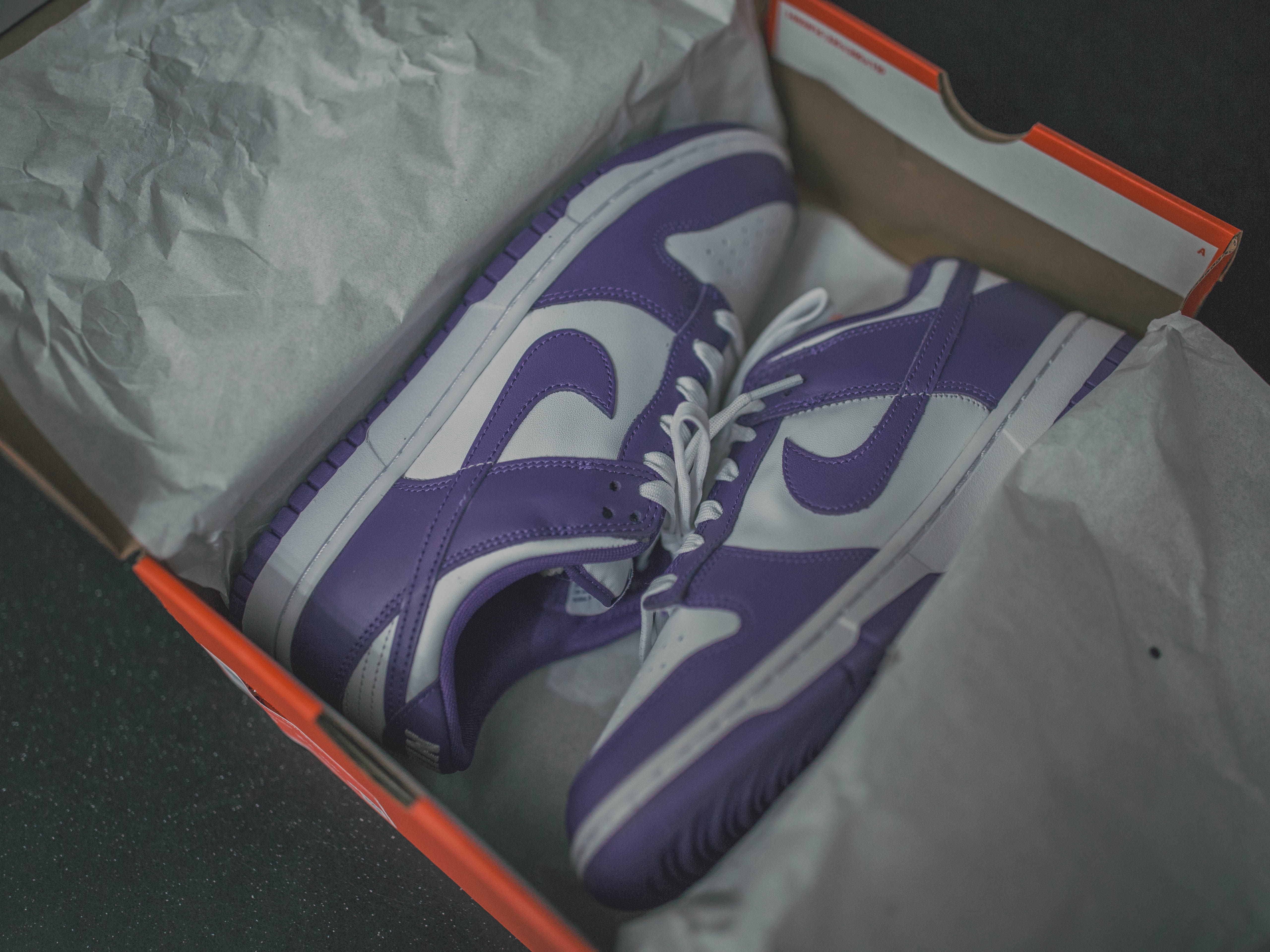 Nike Dunk Low Retro Championship Court Purple 착용 스타일 - 1