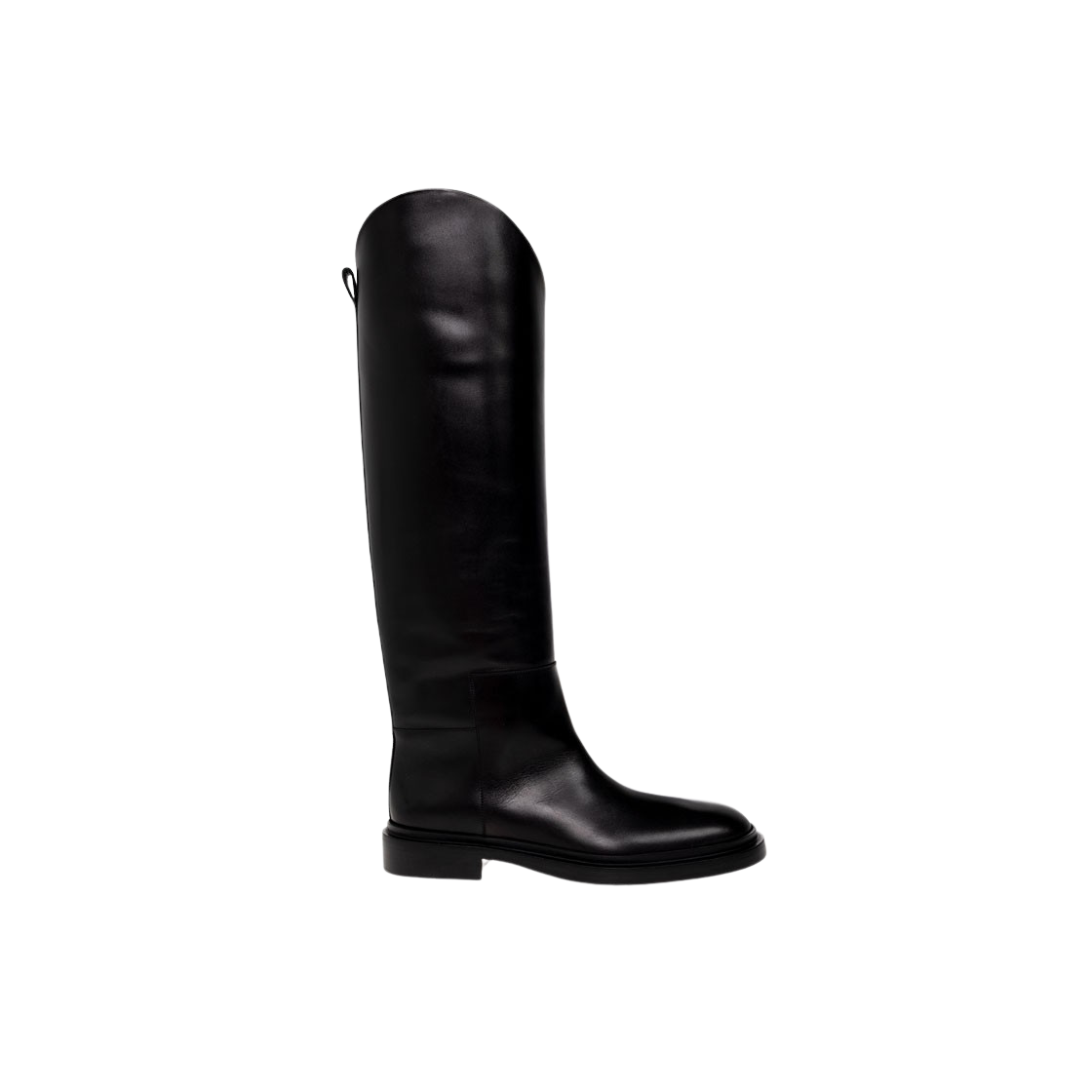 (W) 질 샌더 로얄 레더 니 부츠 블랙((W) Jil Sander Royal Leather Knee Boots Black)