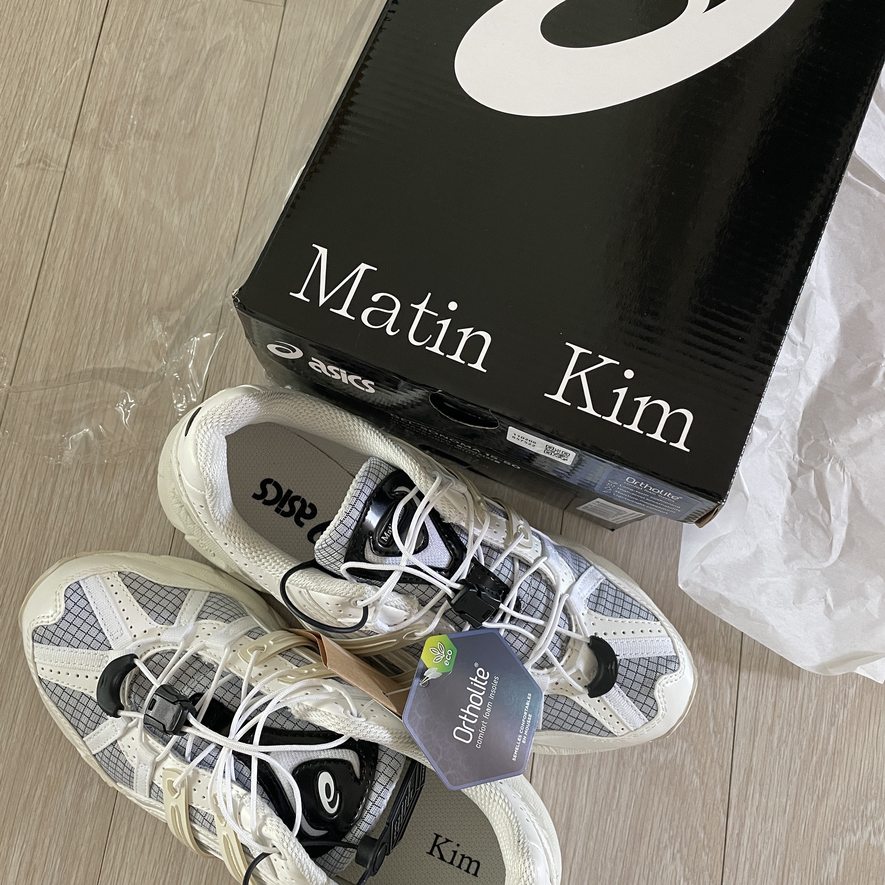(W) Asics x Matin Kim Gel-Sonoma 15-50 Glacier Grey White 착용 스타일 - 1