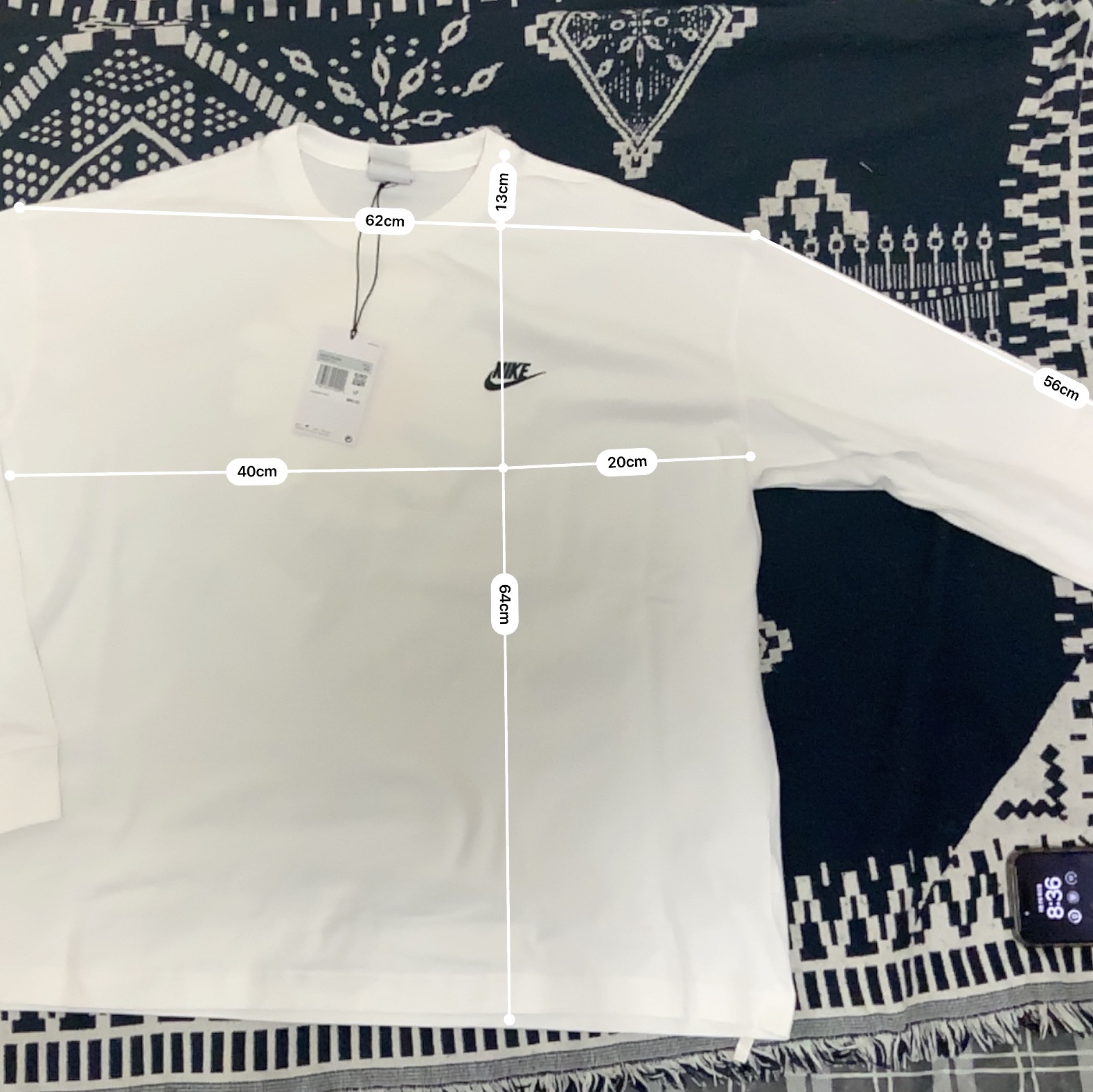 Nike x Peaceminusone LS T-Shirt White (DR0097-100) 착용 스타일