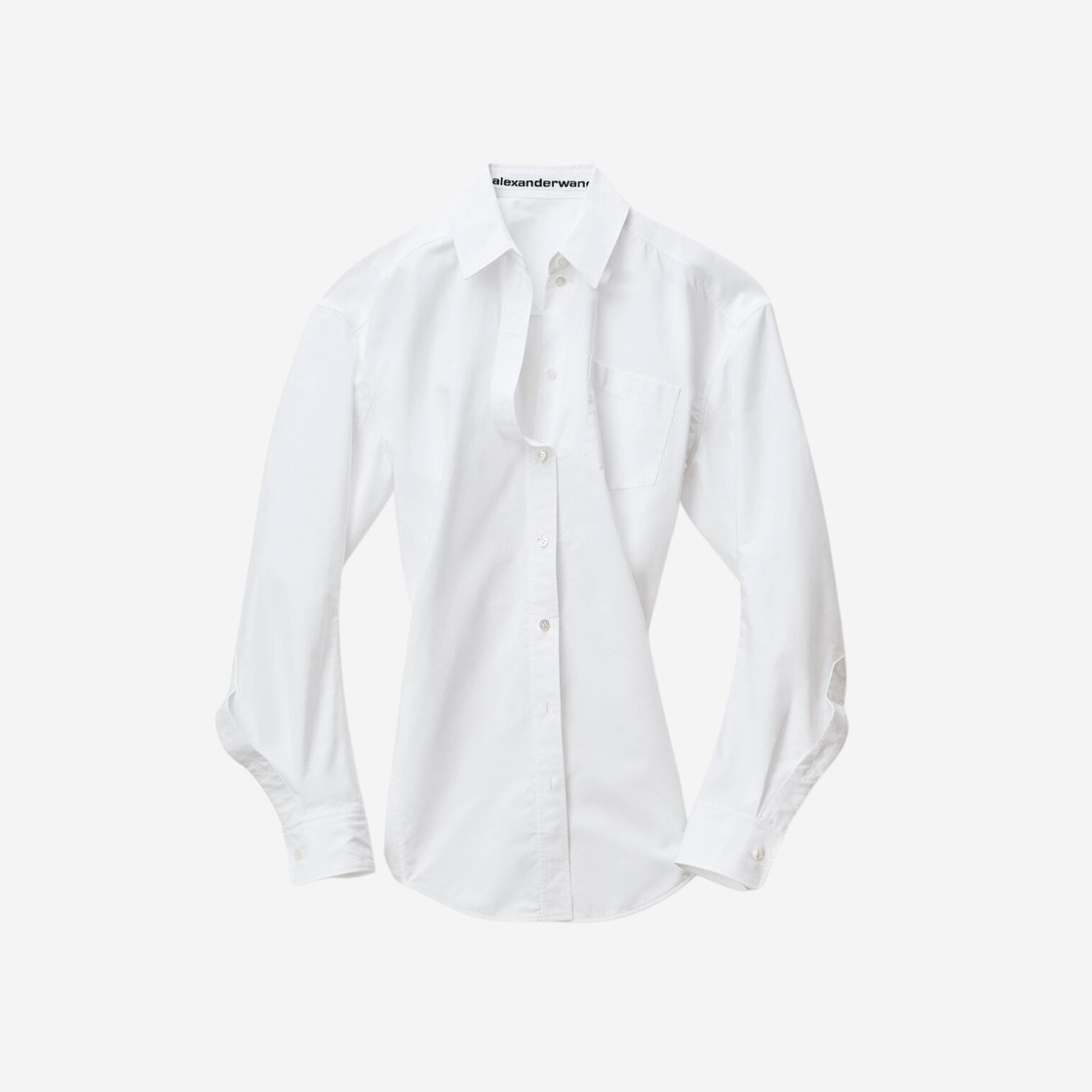 (W) Alexander Wang Detached Collar Tailored Shirt in Cotton White 상세 이미지 1