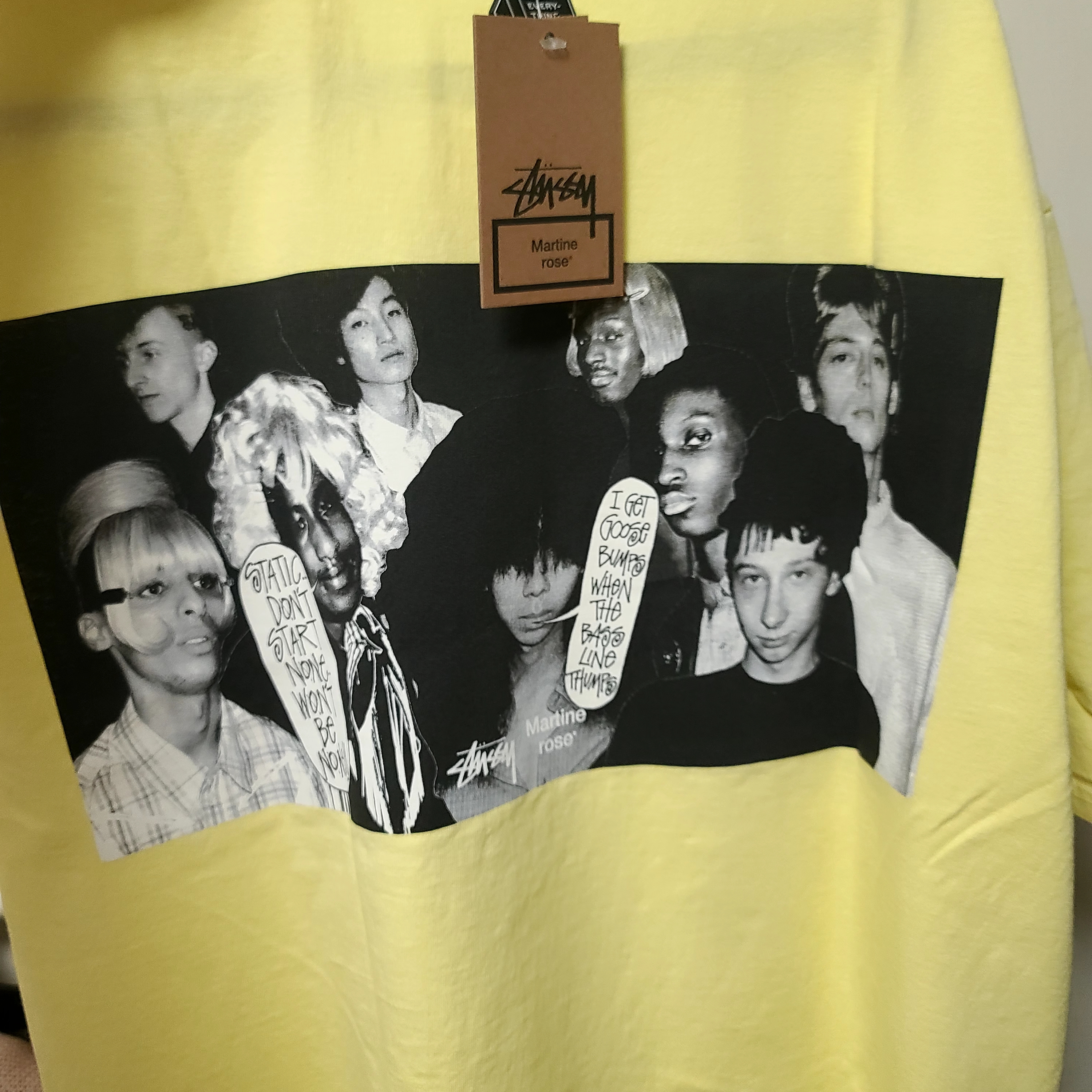 Stussy x Martine Rose Collage Pigment Dyed T-Shirt Lemon 착용 스타일