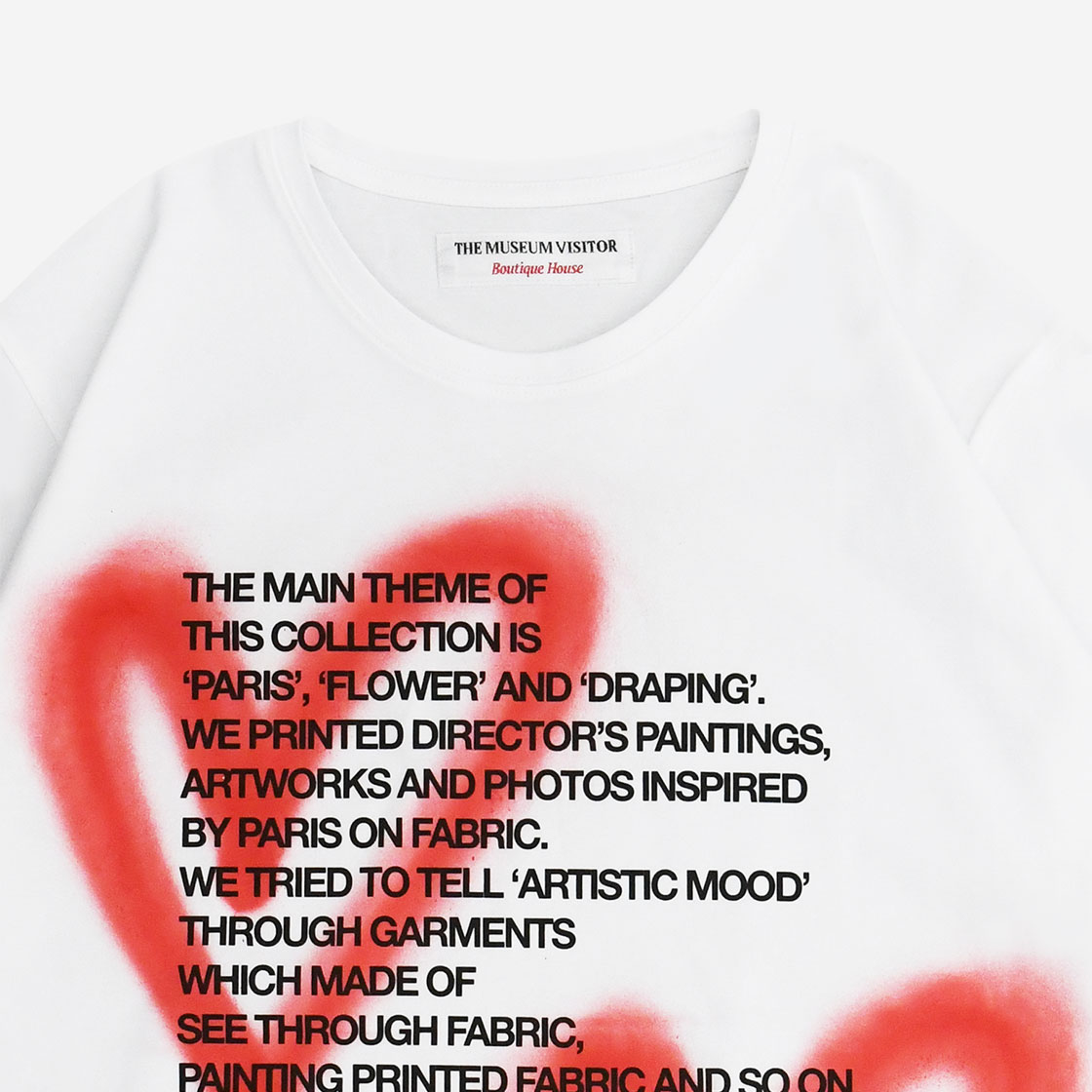 THE MUSEUM VISITOR★韓国★BERLIN LOVE HEART SPRAYED T-SHIRTS HEART SPRAYED T-SHIRTS (WHITE) : THE MUSEUM VISITOR