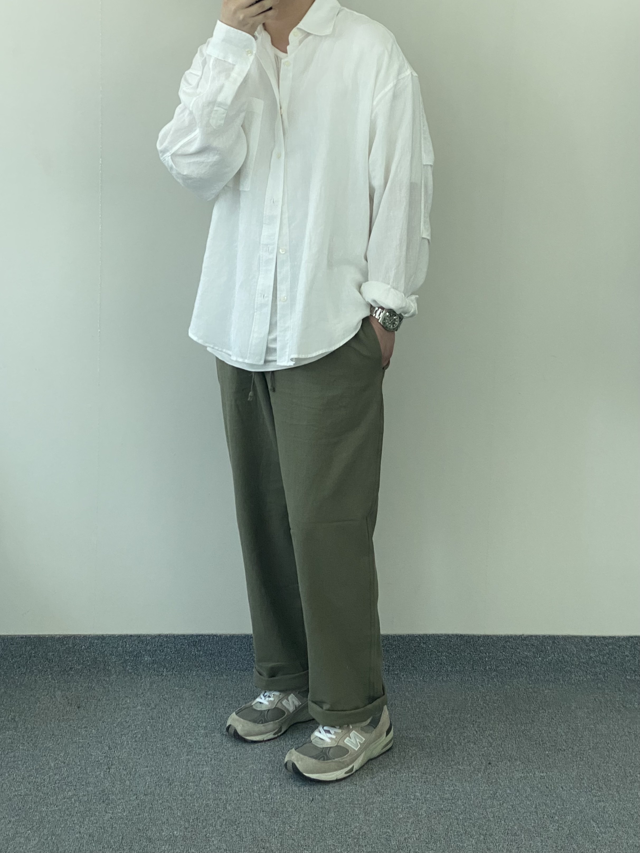 뉴발란스 991 메이드 인 UK 그레이 착용 스타일 - 2