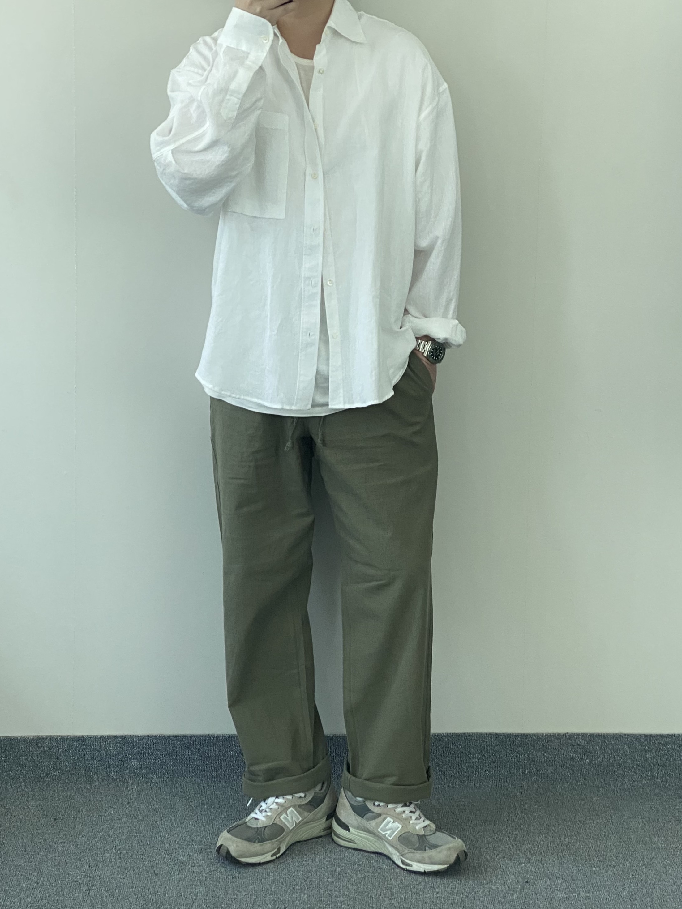 뉴발란스 991 메이드 인 UK 그레이 착용 스타일 - 1
