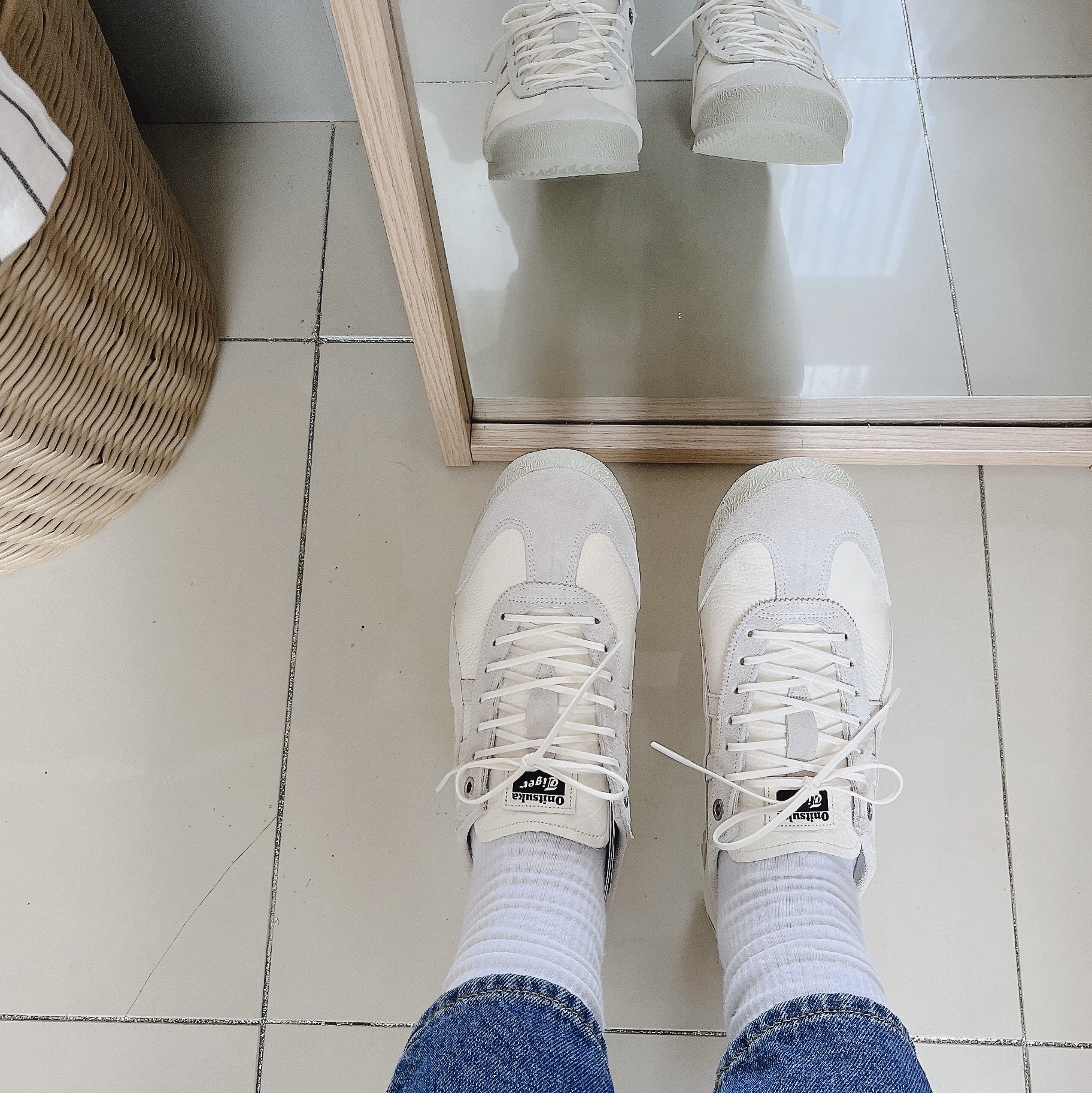 Onitsuka Tiger Mexico 66 SD Cream Birch 착용 스타일 - 1