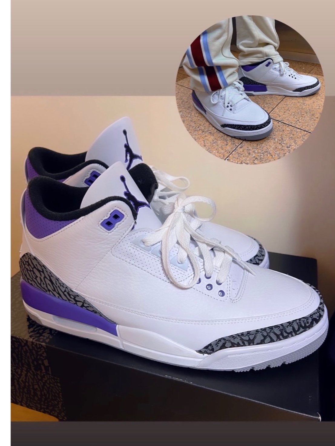 Jordan 3 Retro Dark Iris 착용 스타일 - 3
