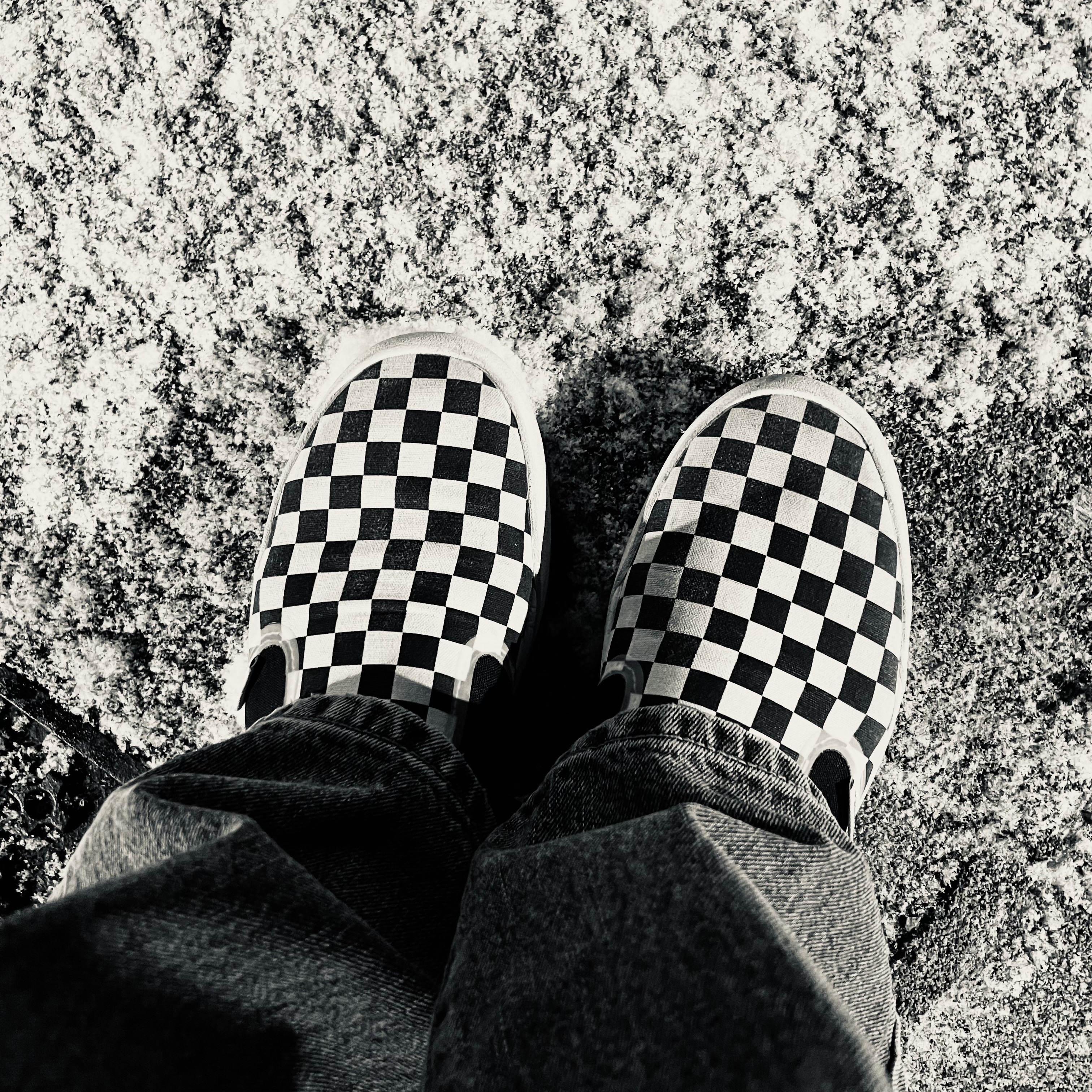 Vans Checkerboard Comfycush One Black 착용 스타일