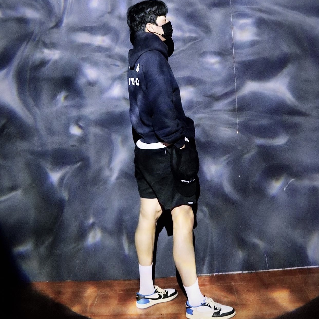 Wooyoungmi Embroidered Ball Cap Black - 23SS, IAB Studio Hoodie Navy - 21SS 착용 스타일