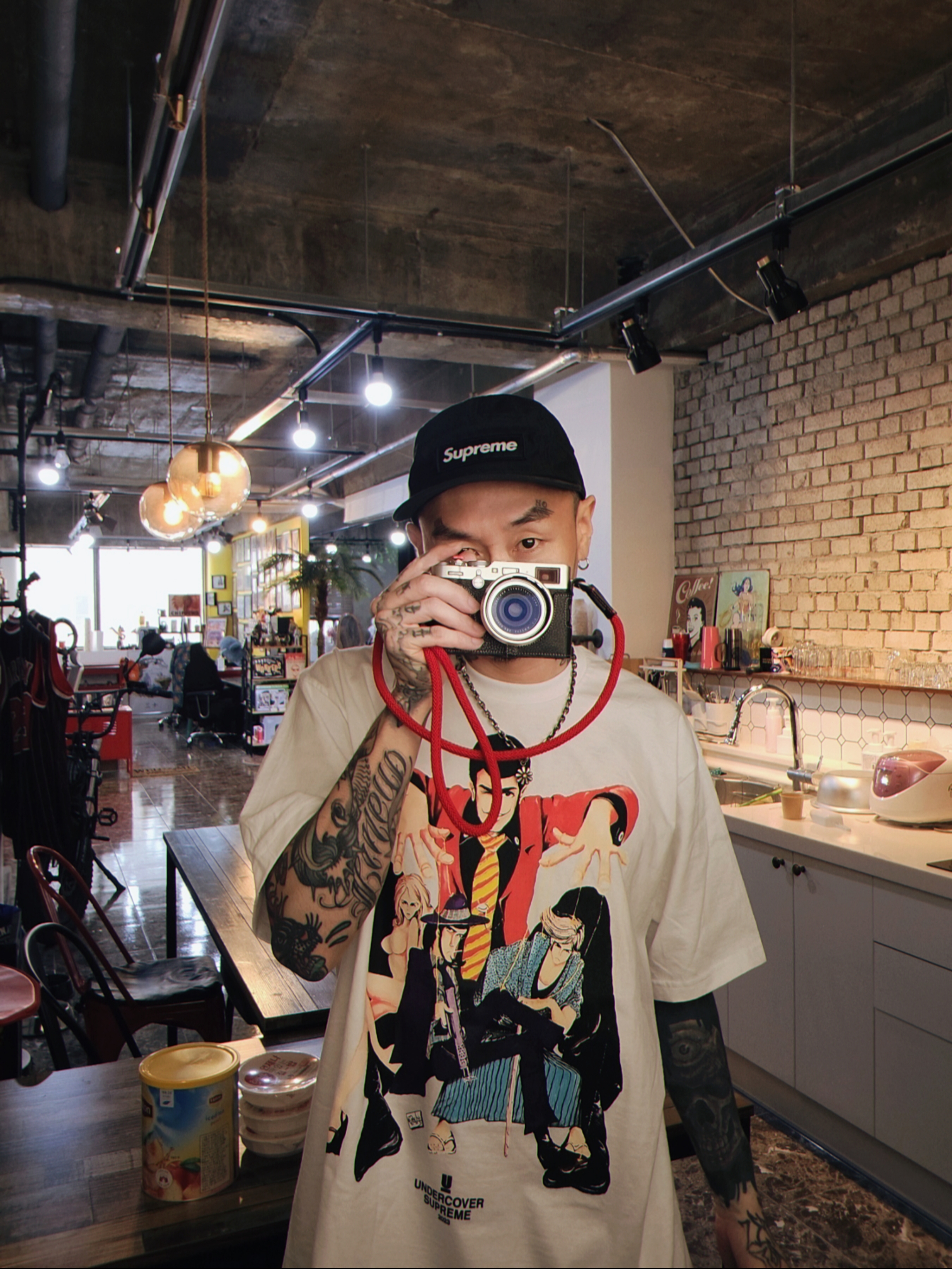 Supreme x Undercover Lupin T-Shirt White - 23SS 착용 스타일 - 1