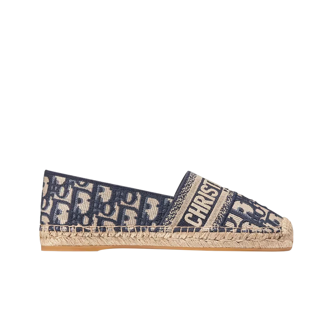 (W) 디올 그랑빌 에스파드리유 딥 블루 디올 오블리크 자수 코튼((W) Dior Granville Espadrille Deep Blue Dior Oblique Embroidered Cotton) - 1