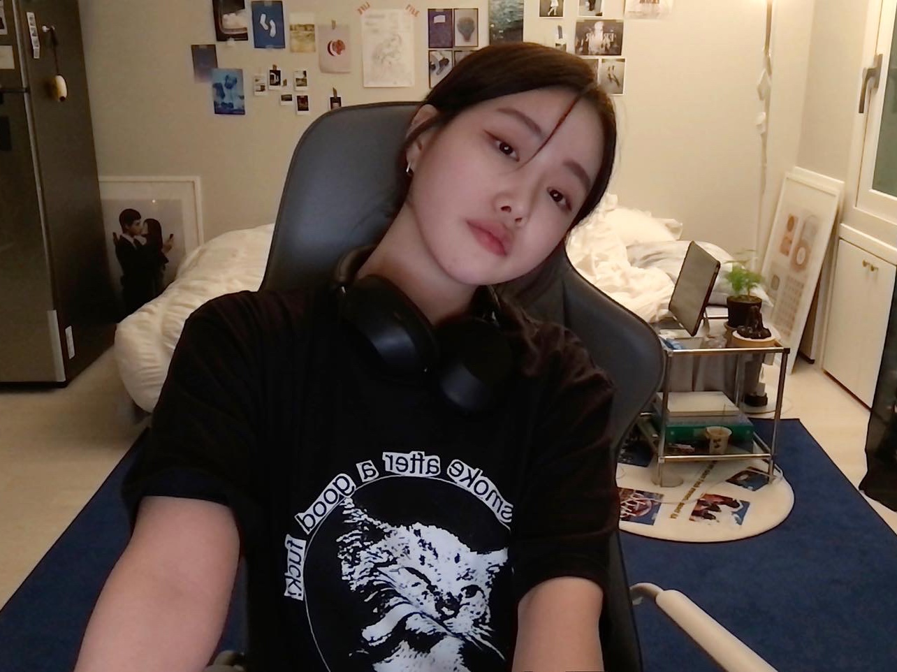 Supreme Smoke T-Shirt Black - 23SS 착용 스타일 - 2