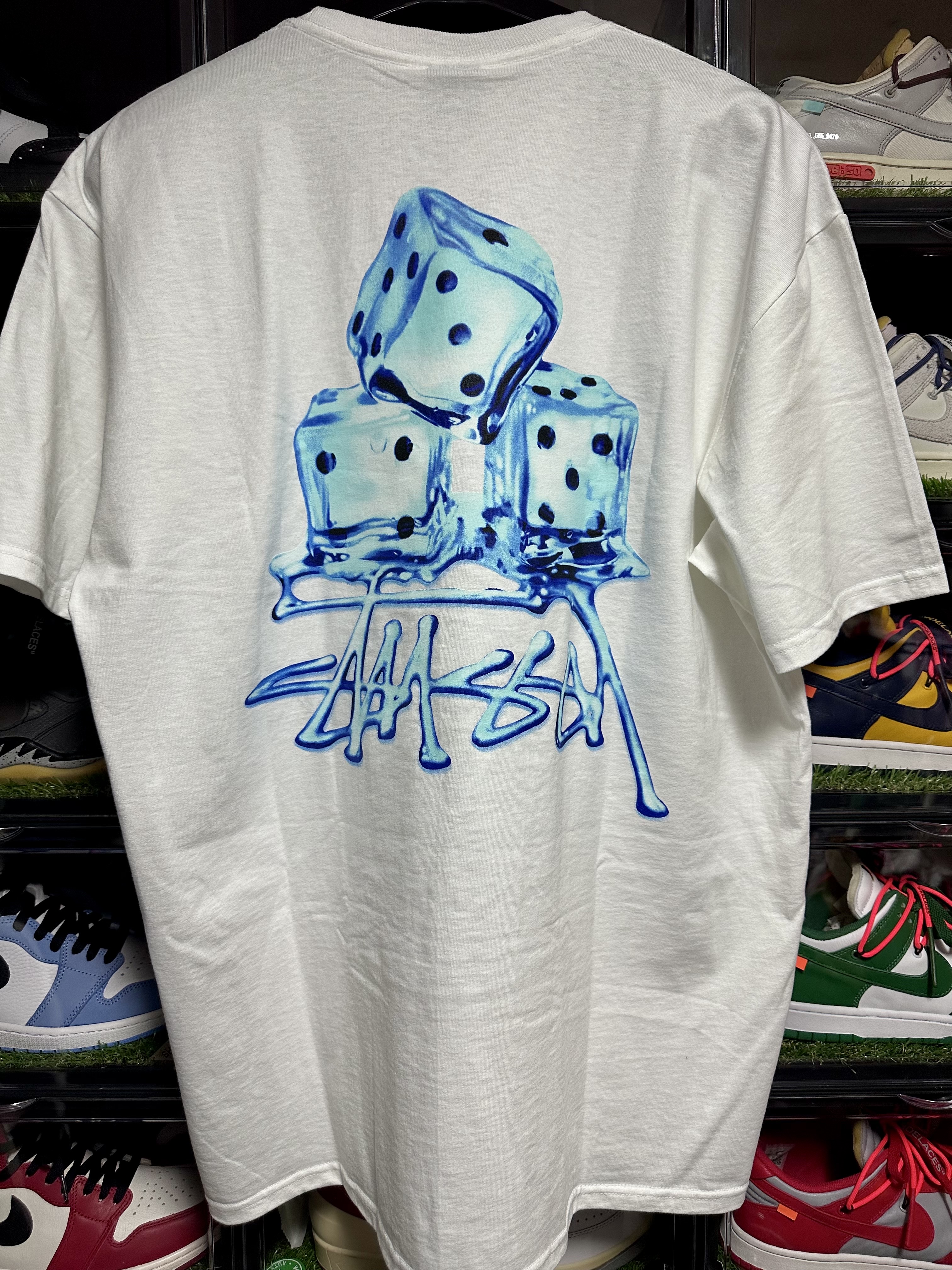 Stussy Melted T-Shirt White 착용 스타일 - 2