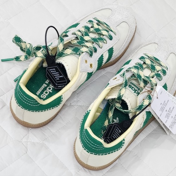 Adidas x Wales Bonner Samba Cream Green 착용 스타일 - 2