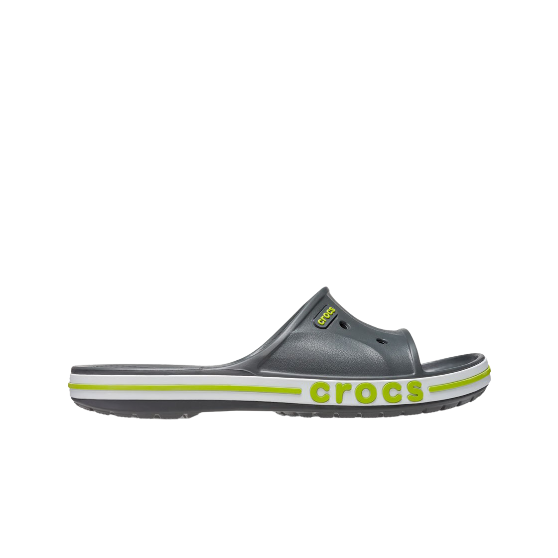 크록스 바야밴드 슬라이드 슬레이트 그레이 라임 펀치(Crocs Bayaband Slide Slate Grey Lime Punch)