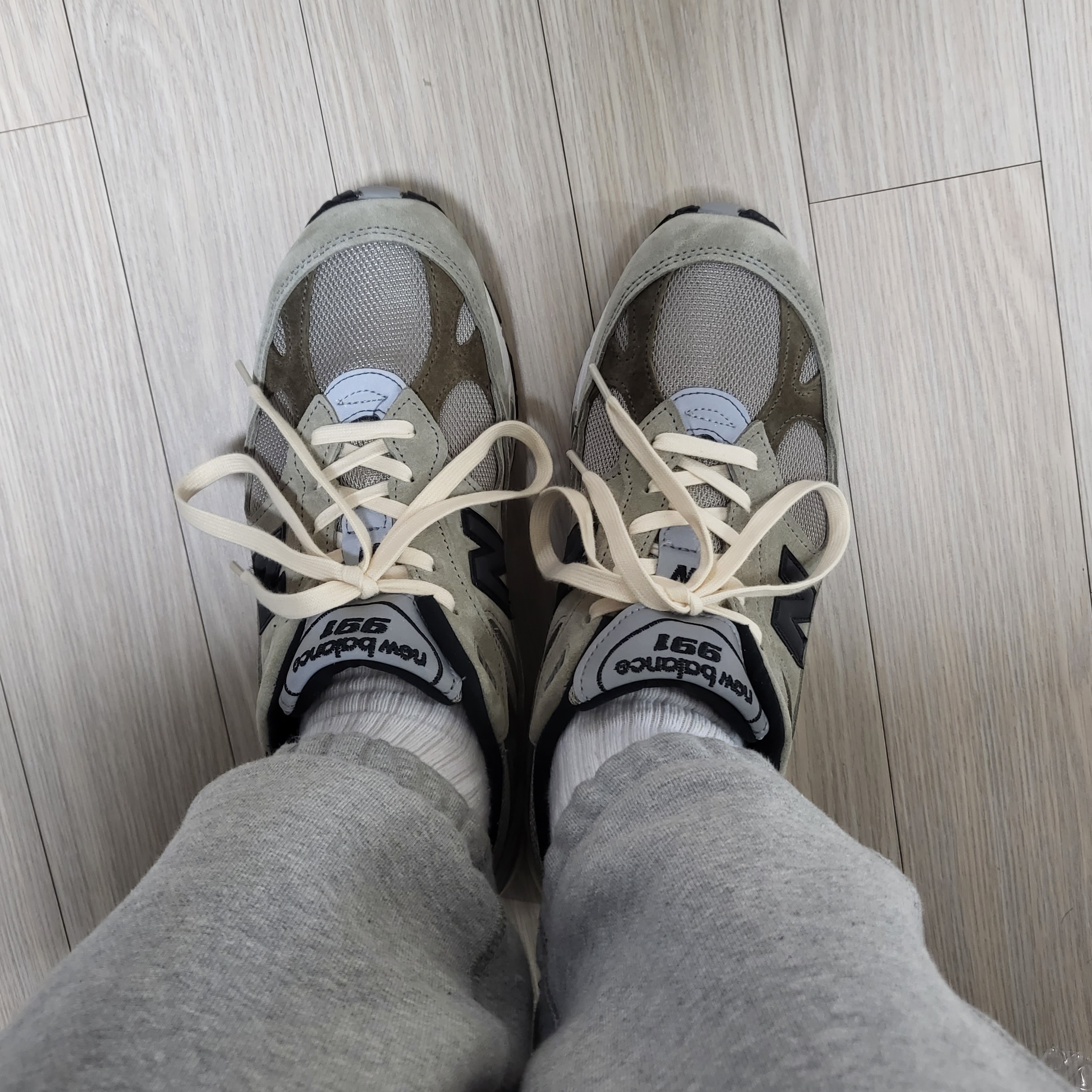 New Balance x JJJJound 991 Made in UK Grey, (W) New Balance x JJJJound 991 Made in UK Grey 착용 스타일 - 2
