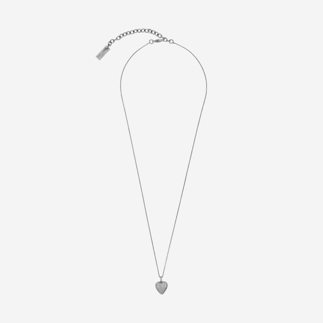 (W) Saint Laurent Heart Pendant Necklace in Metal Palladium 상세 이미지 1