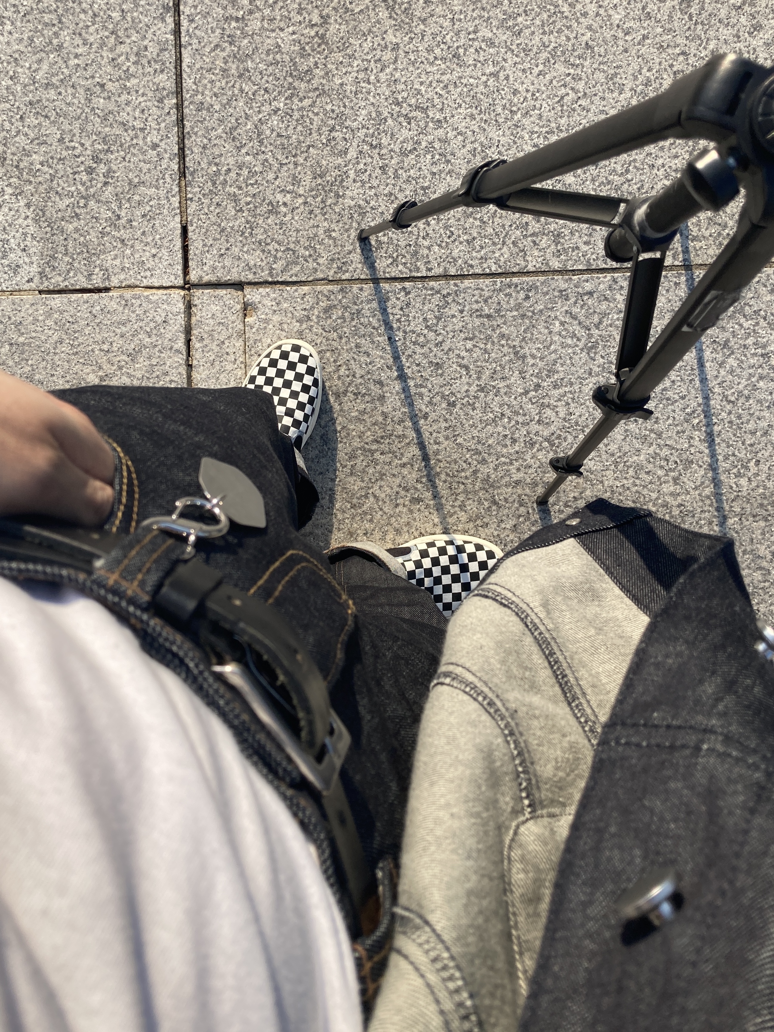 Vans Checkerboard Comfycush One Black 착용 스타일 - 5