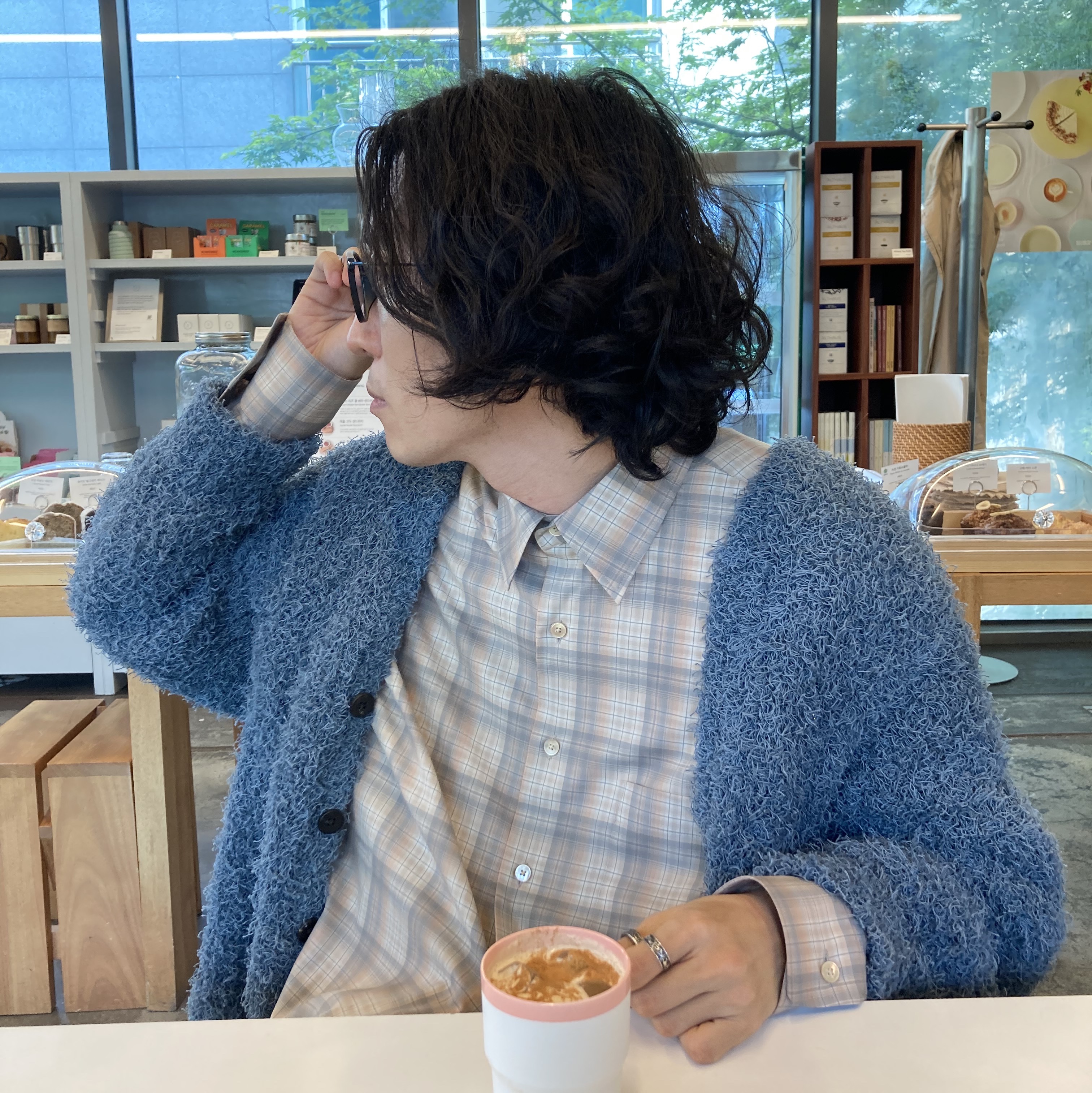 Auralee Super Light Wool Check Shirt Light Beige Check - 22AW 착용 스타일