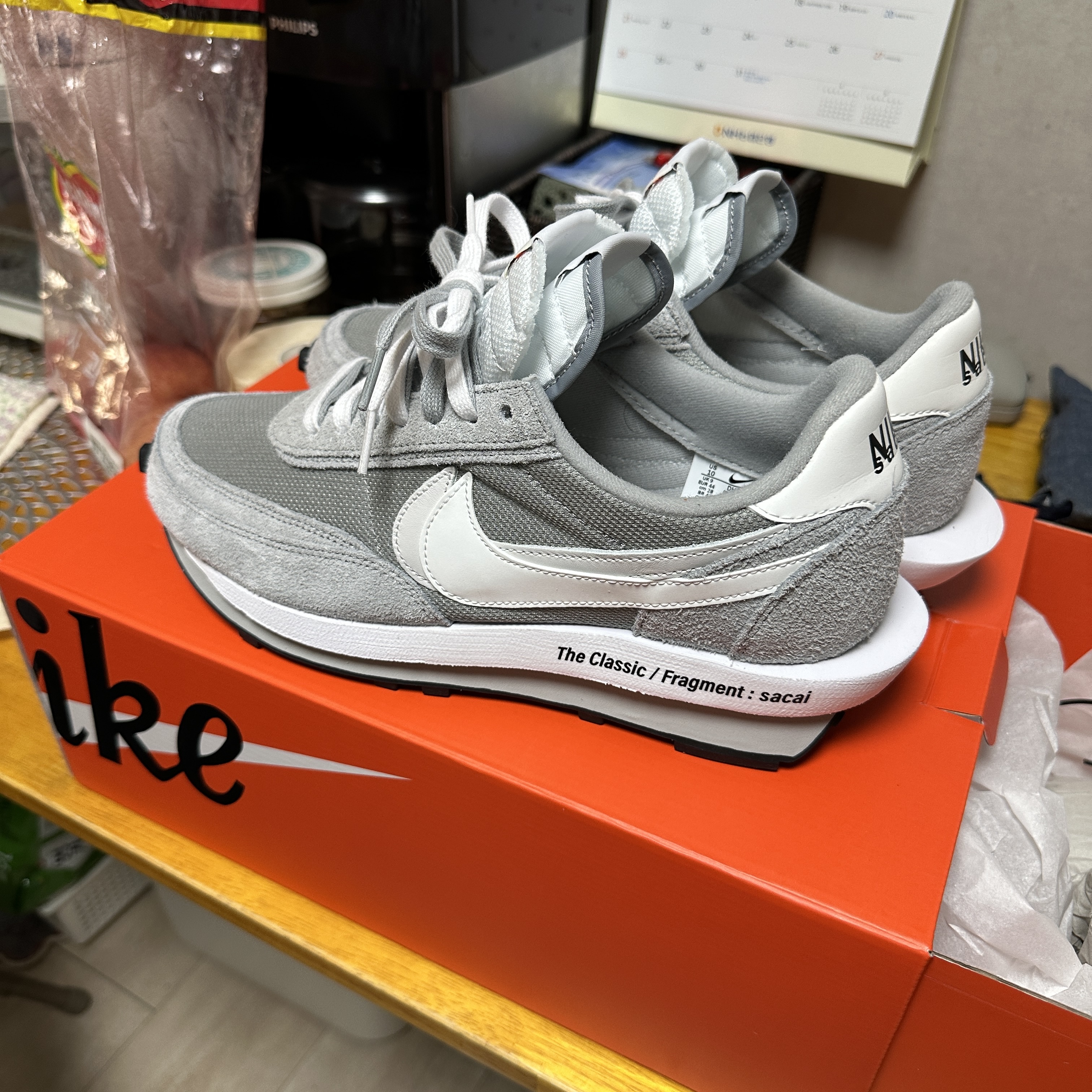 Nike x Sacai x Fragment LDWaffle Light Smoke Grey 착용 스타일 - 1