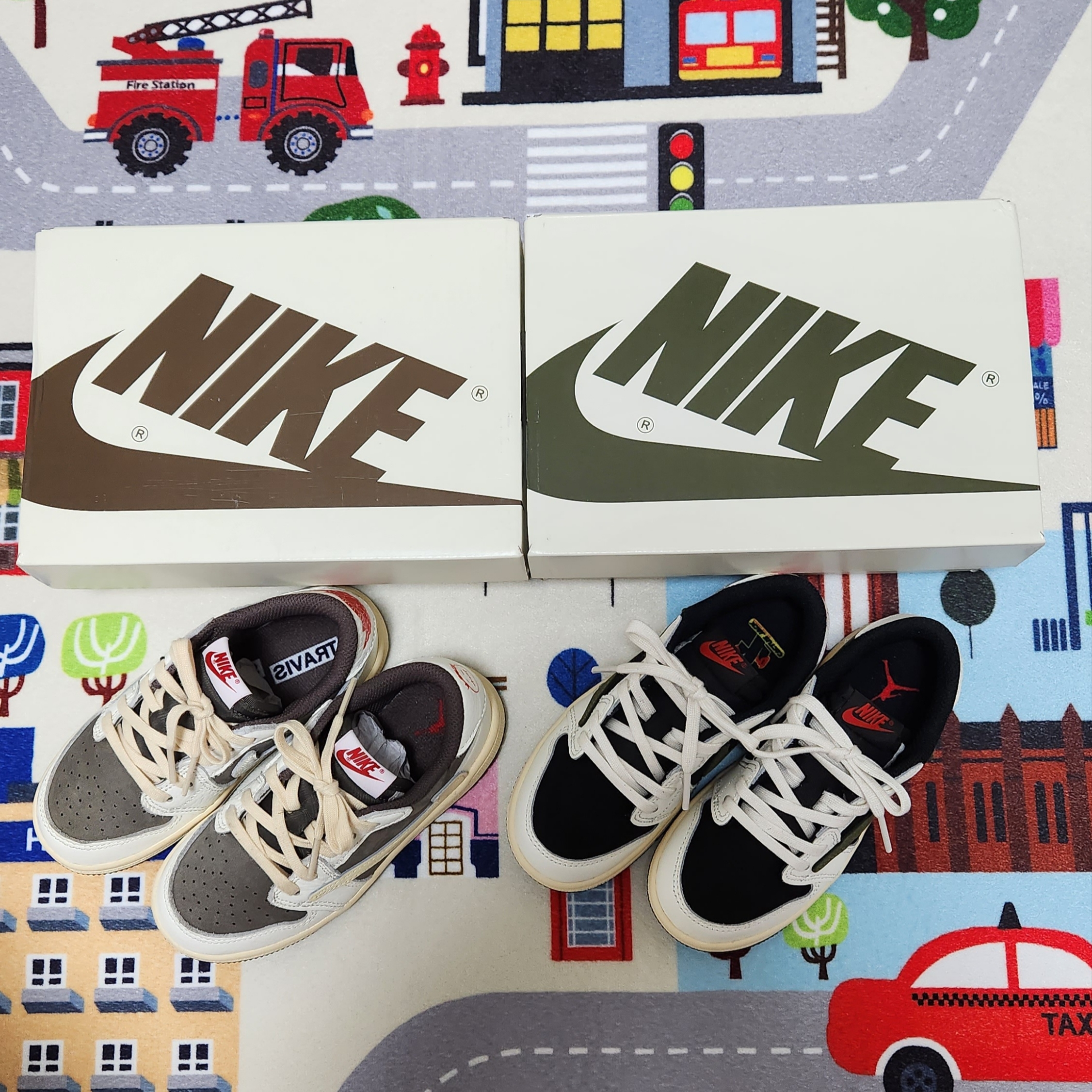 (TD) Jordan 1 x Travis Scott Retro Low OG SP Medium Olive, (TD) Jordan 1 x Travis Scott Retro Low OG SP Sail and Ridgerock 착용 스타일