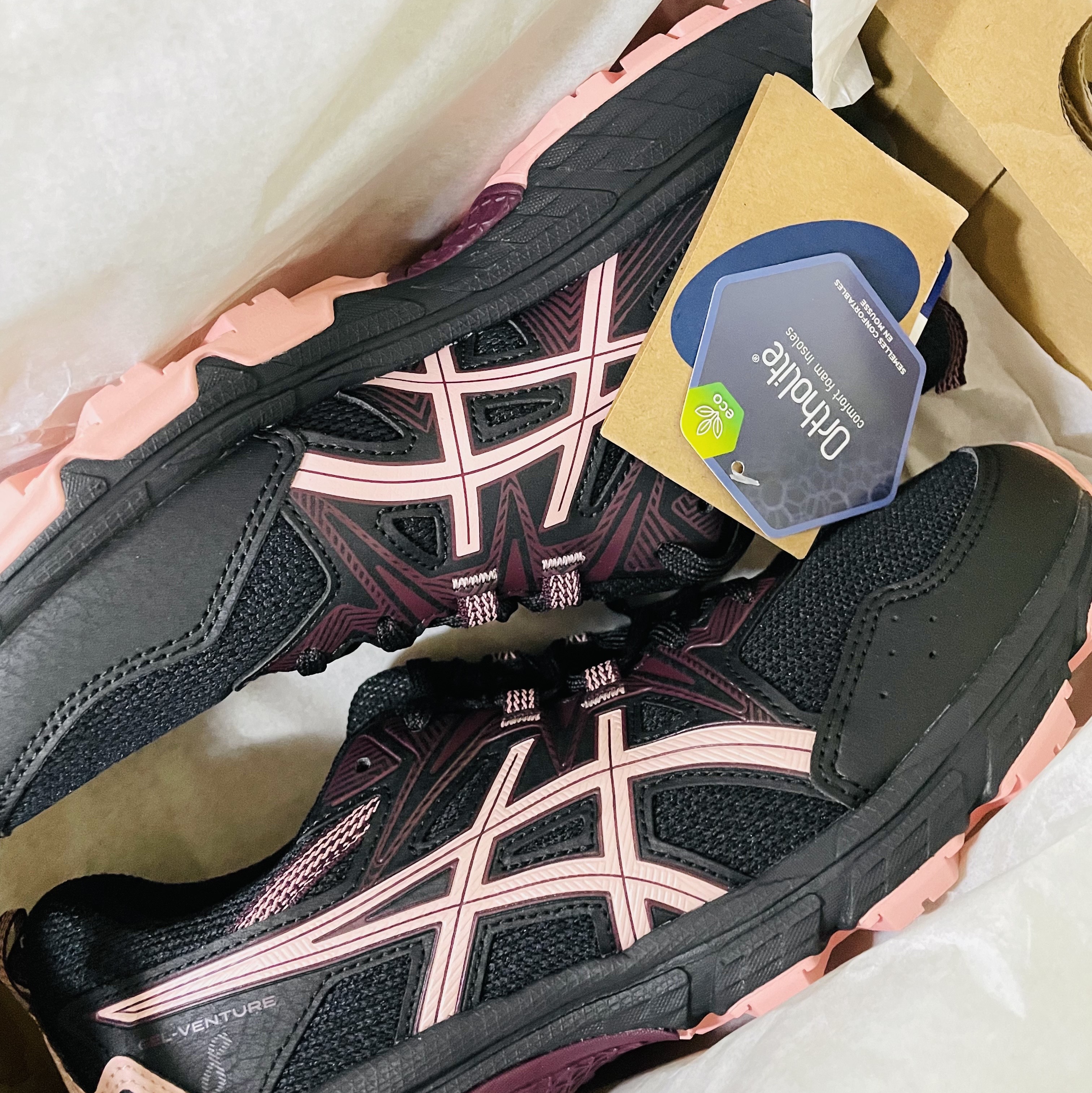(W) Asics Gel-Venture 8 Black Frosted Rose 착용 스타일 - 4