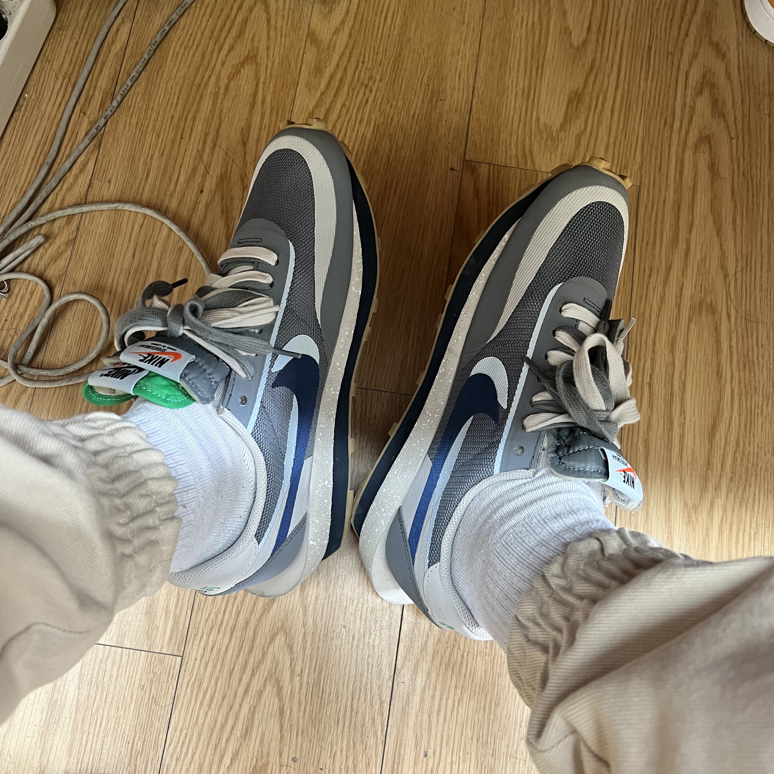 Nike x Sacai x Clot LDWaffle Cool Grey 착용 스타일
