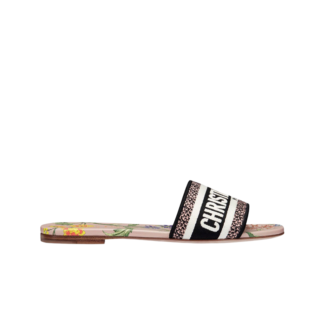 (W) 디올 디웨이 뮬 디올 쁘띠 플레르 모티프 자수 코튼 파우더 핑크((W) Dior Dway Mule Embroidered Cotton with Dior Petites Fleurs Motif Powder Pink) - 1