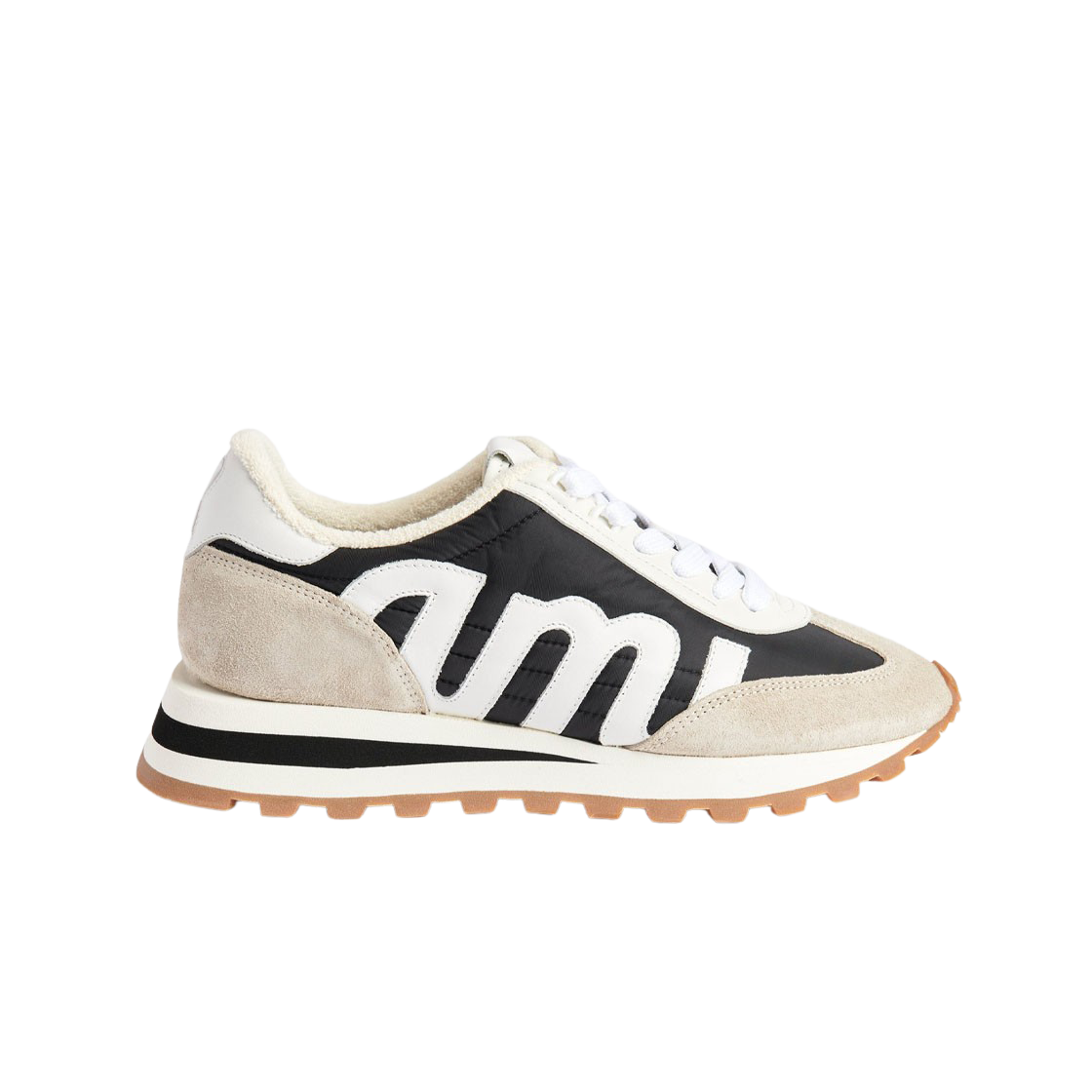 아미 러쉬 스니커즈 나일론 레더 블랙(AMI Rush Sneakers Nylon and Leather Black)