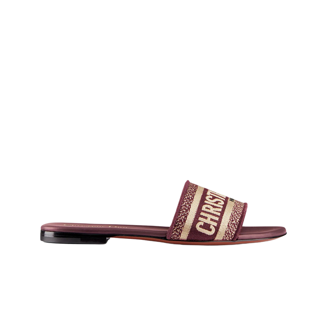 (W) 디올 디웨이 뮬 자수 코튼 버건디((W) Dior Dway Mule Embroidered Cotton Burgundy) - 1